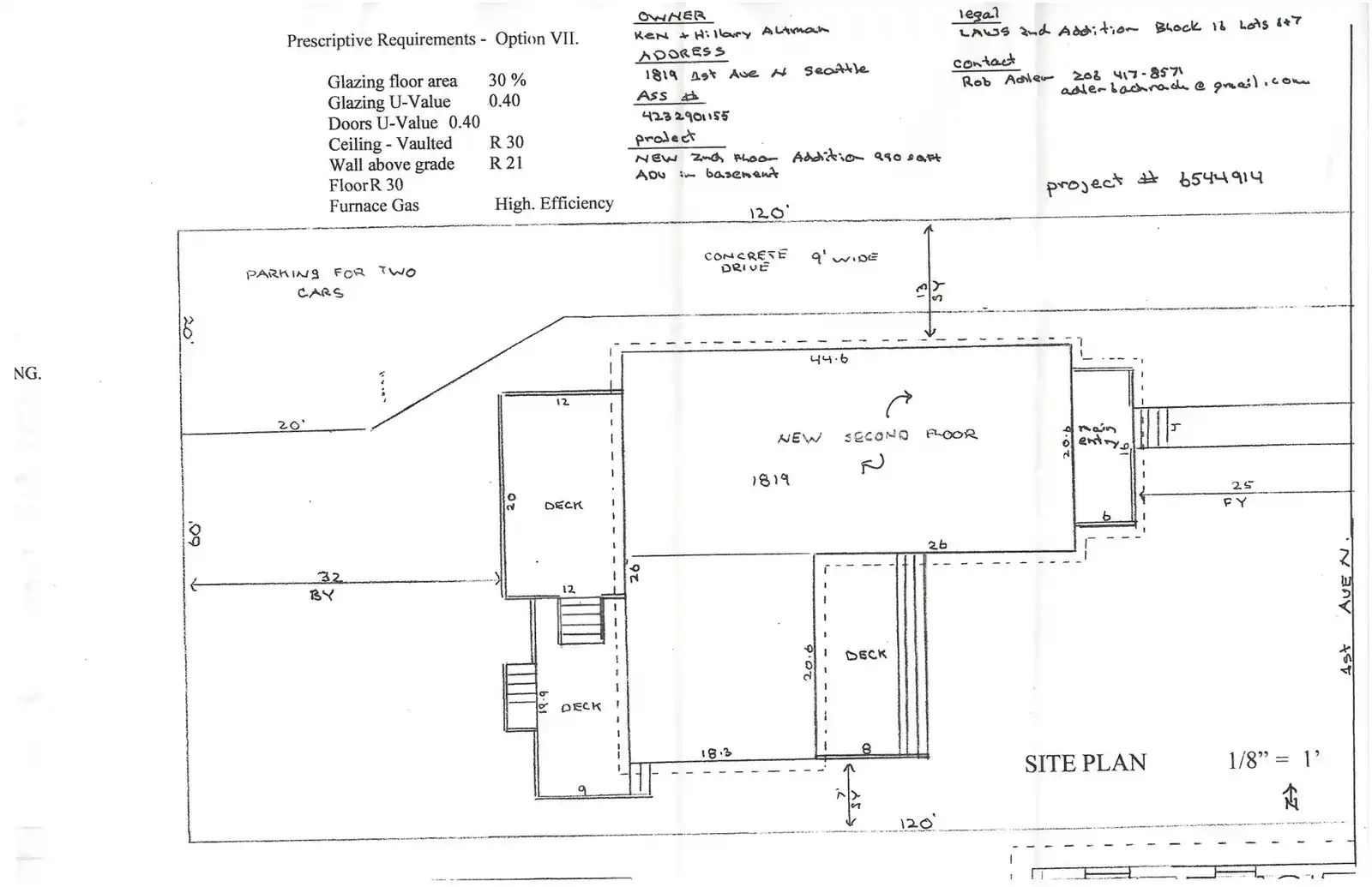 Site plan for 1819 1st Ave N