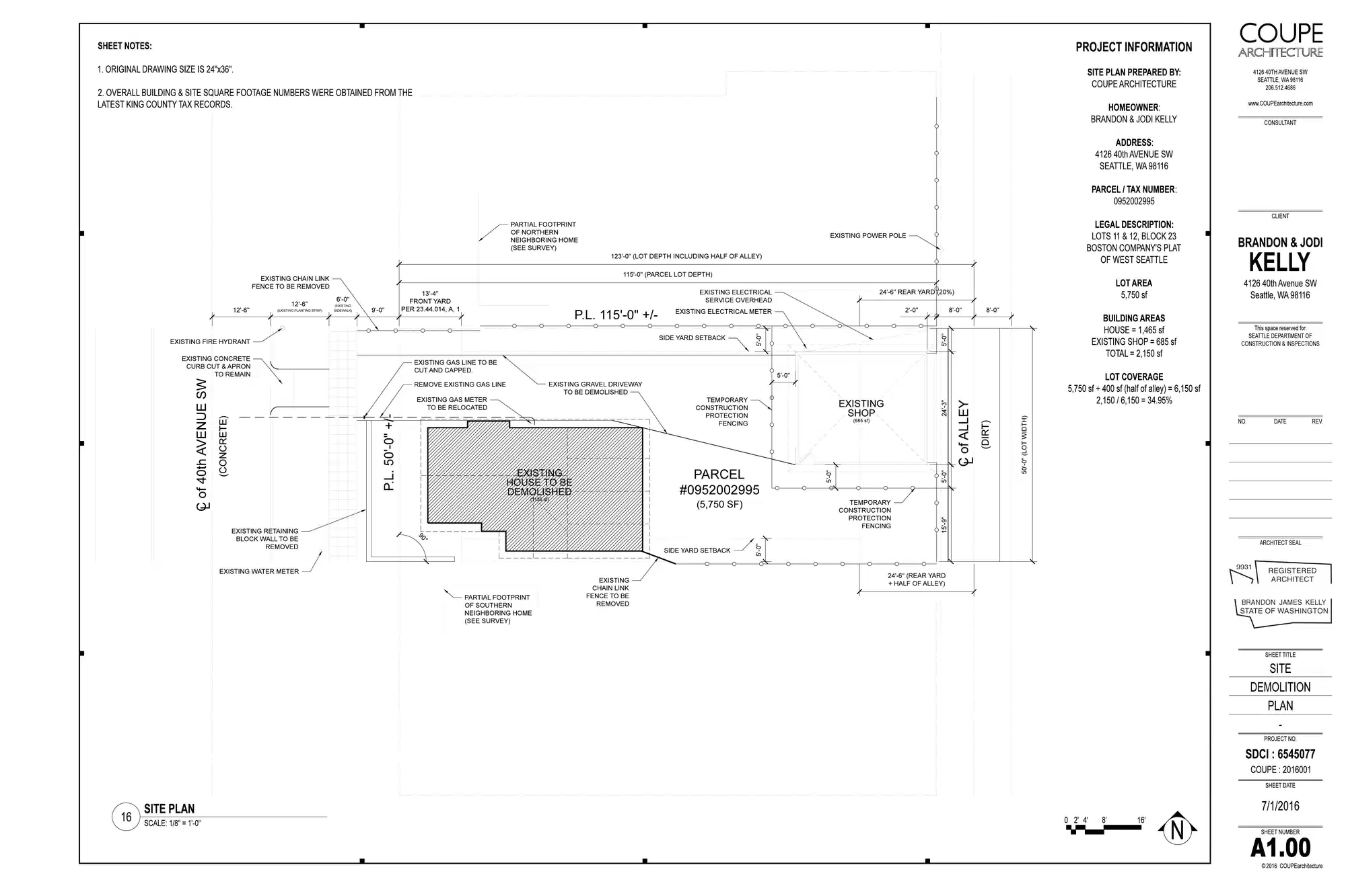 Site plan for 4126 40th Ave SW