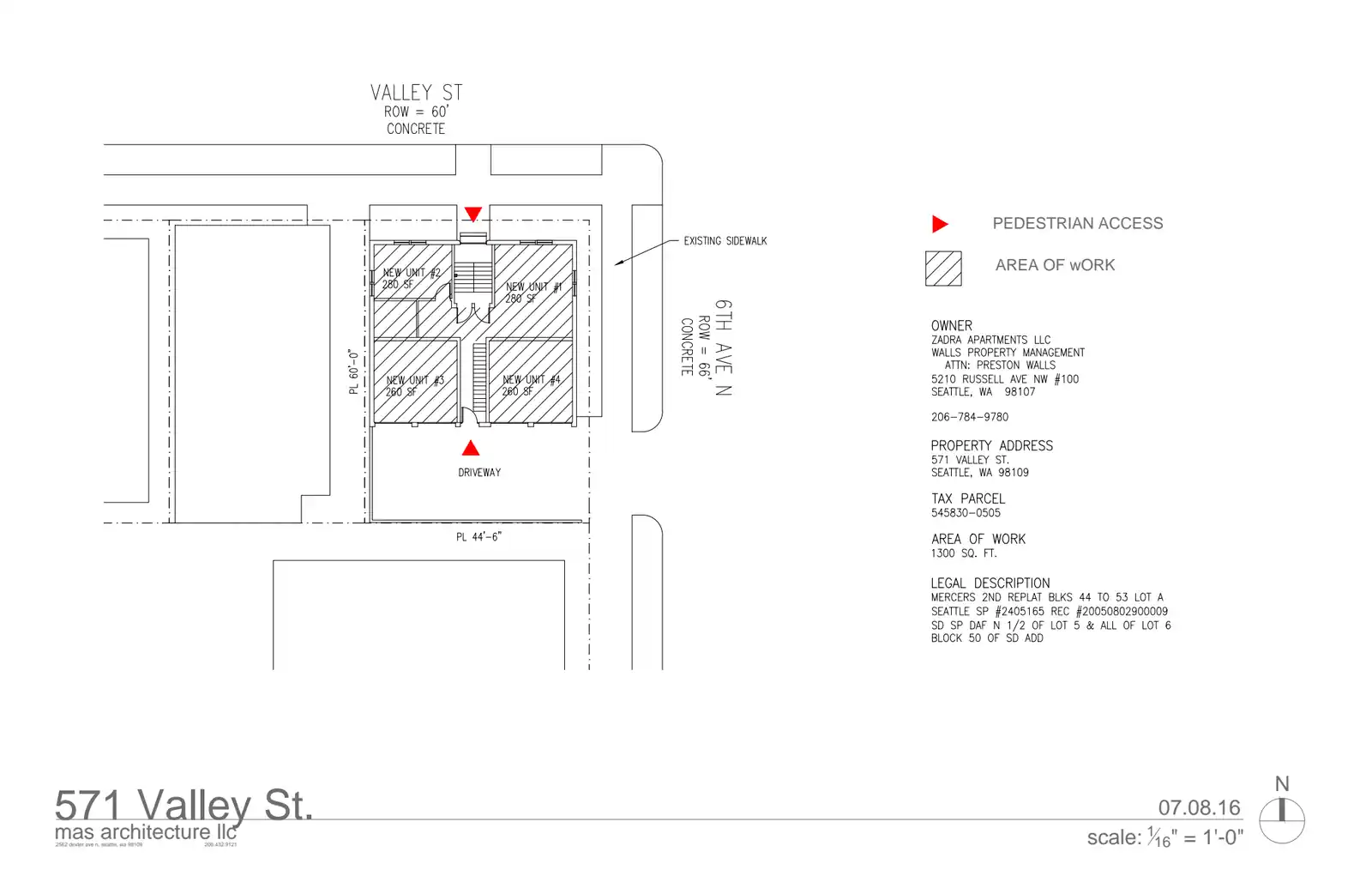 Site plan for 571 Valley St