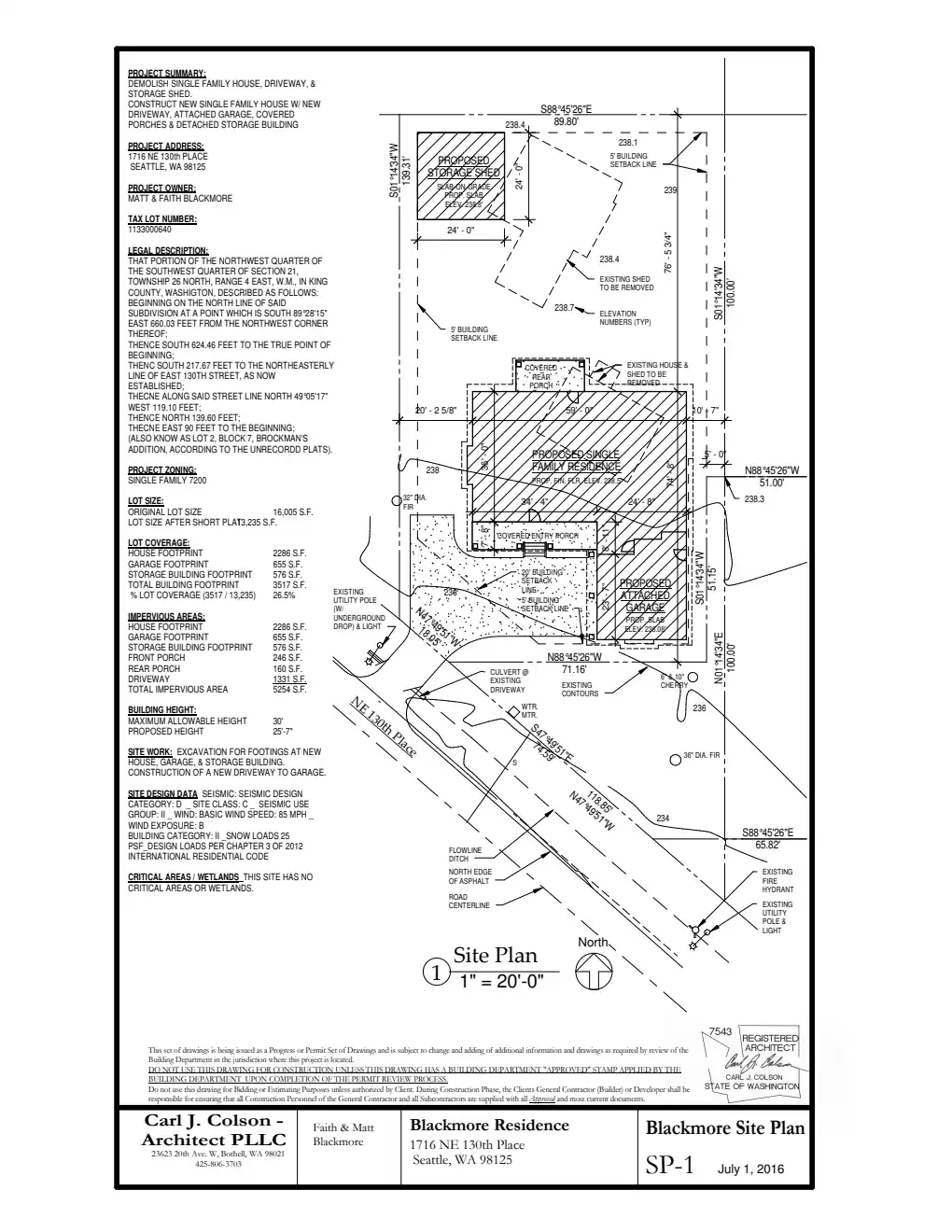 Site plan for 1716 NE 130th Pl