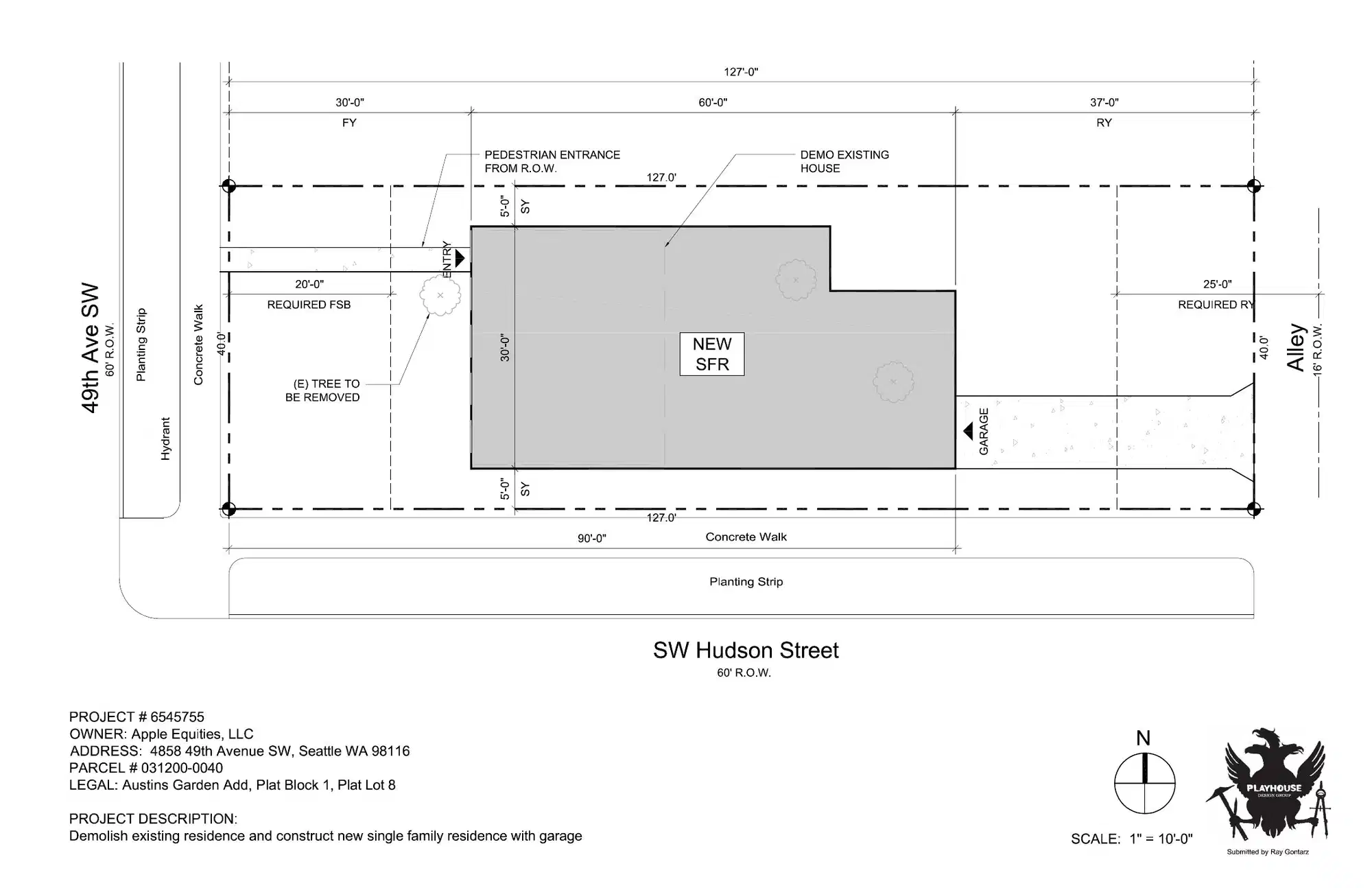 Site plan for 4820 SW Hudson St