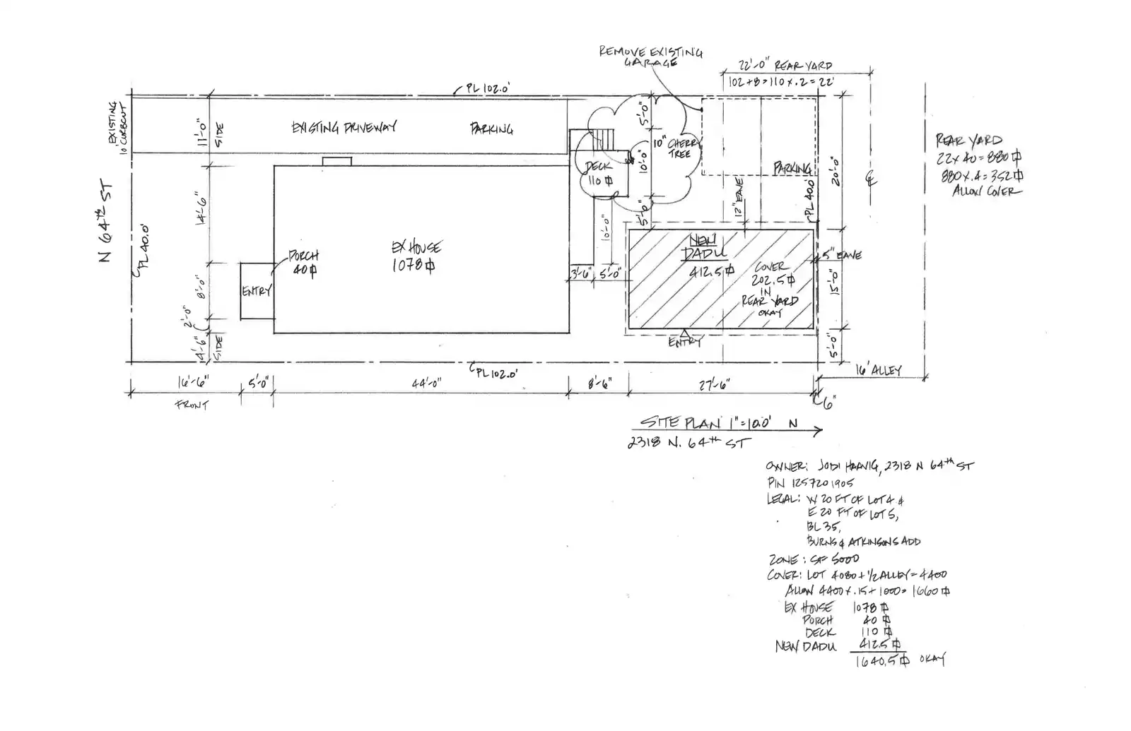 Site plan for 2318 N 64th St