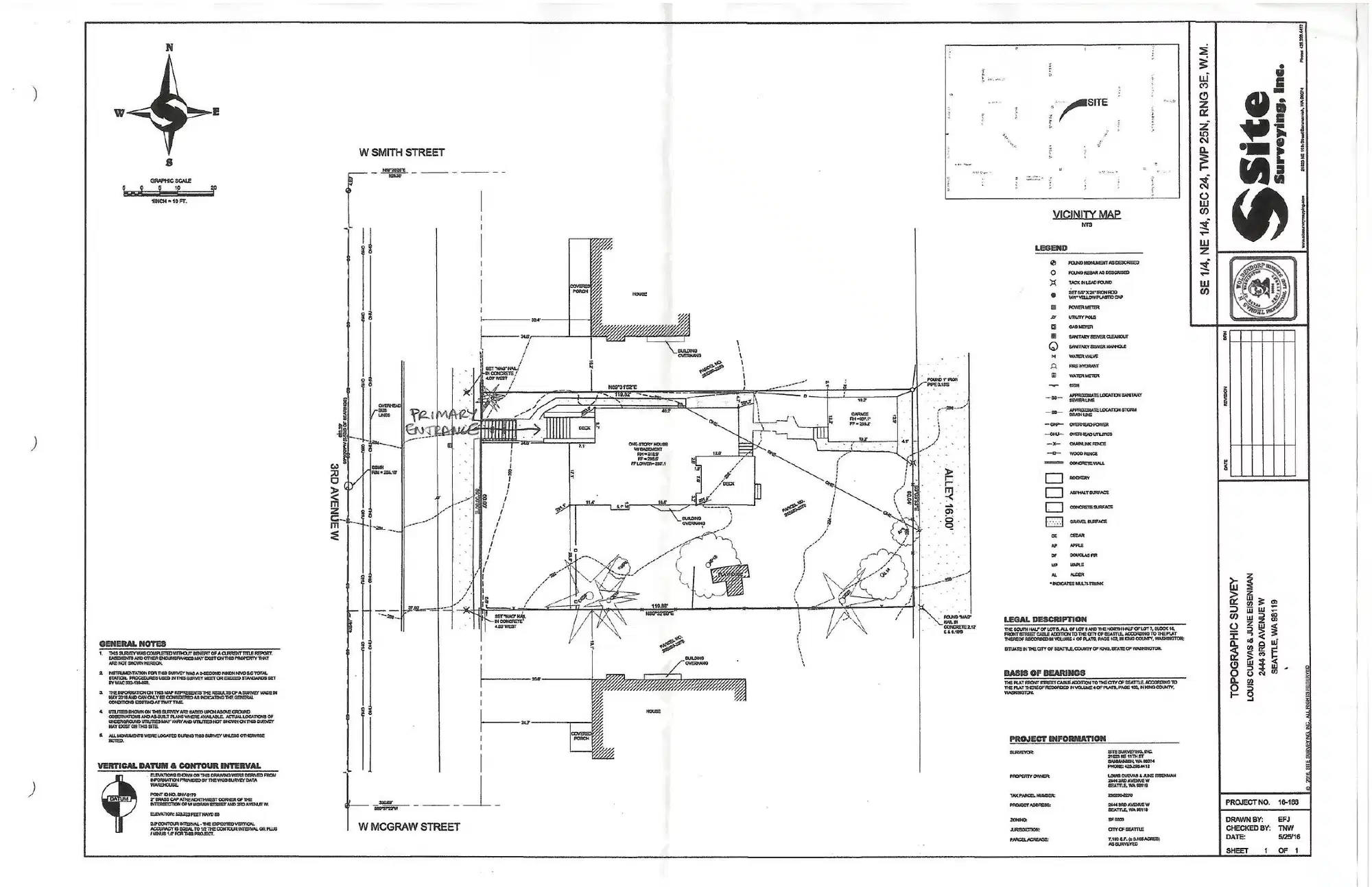 Site plan for 2444 3rd Ave W
