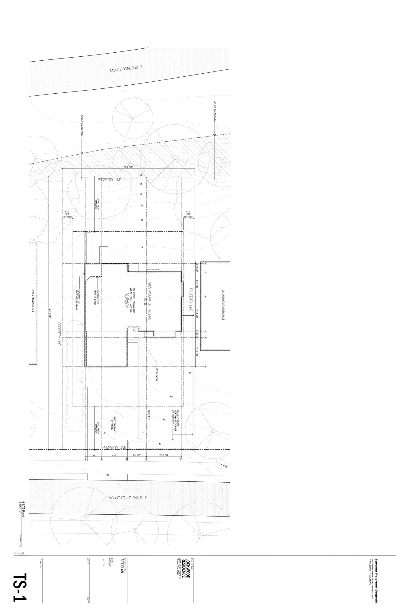 Site plan for 2839 Mount St Helens Pl S