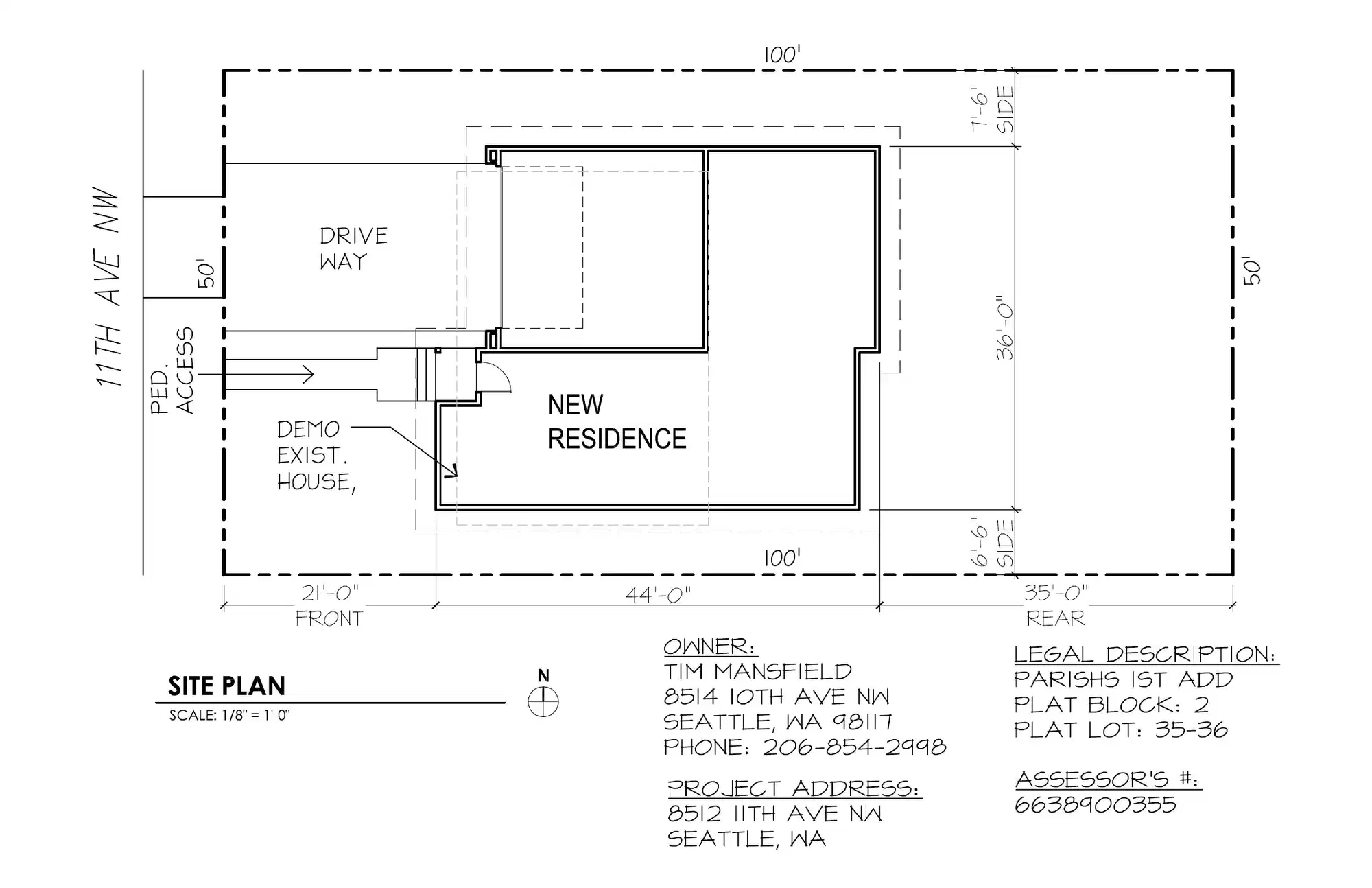 Site plan for 8512 11th Ave NW