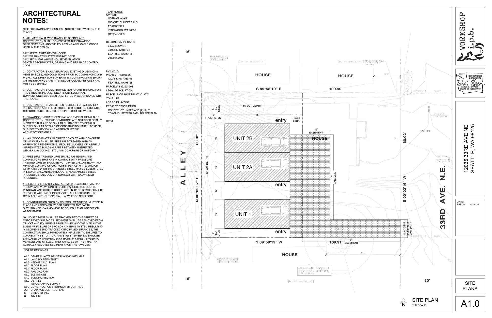 Site plan for 12035 33rd Ave NE