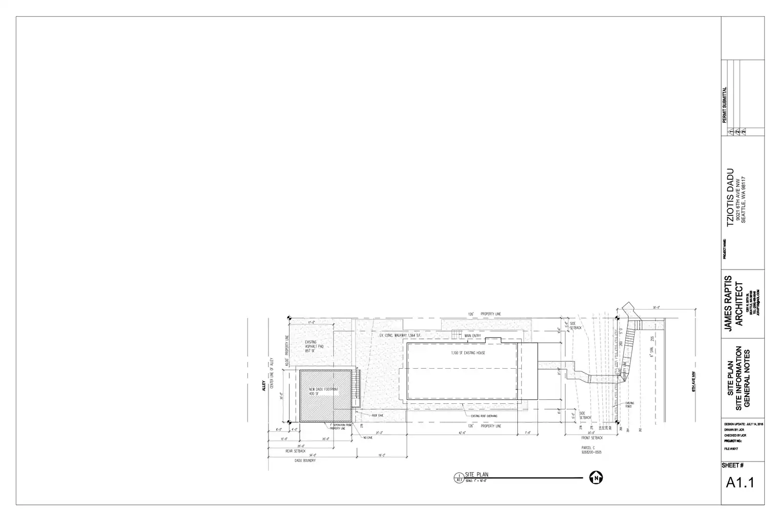 Site plan for 9021 6th Ave NW