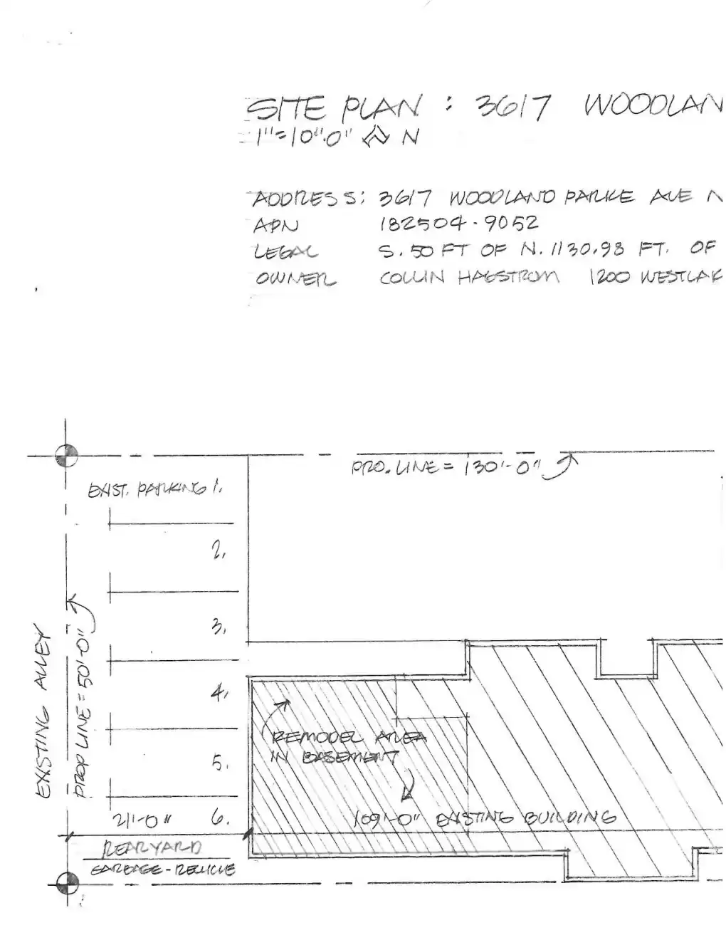 Site plan for 3617 Woodland Park Ave N