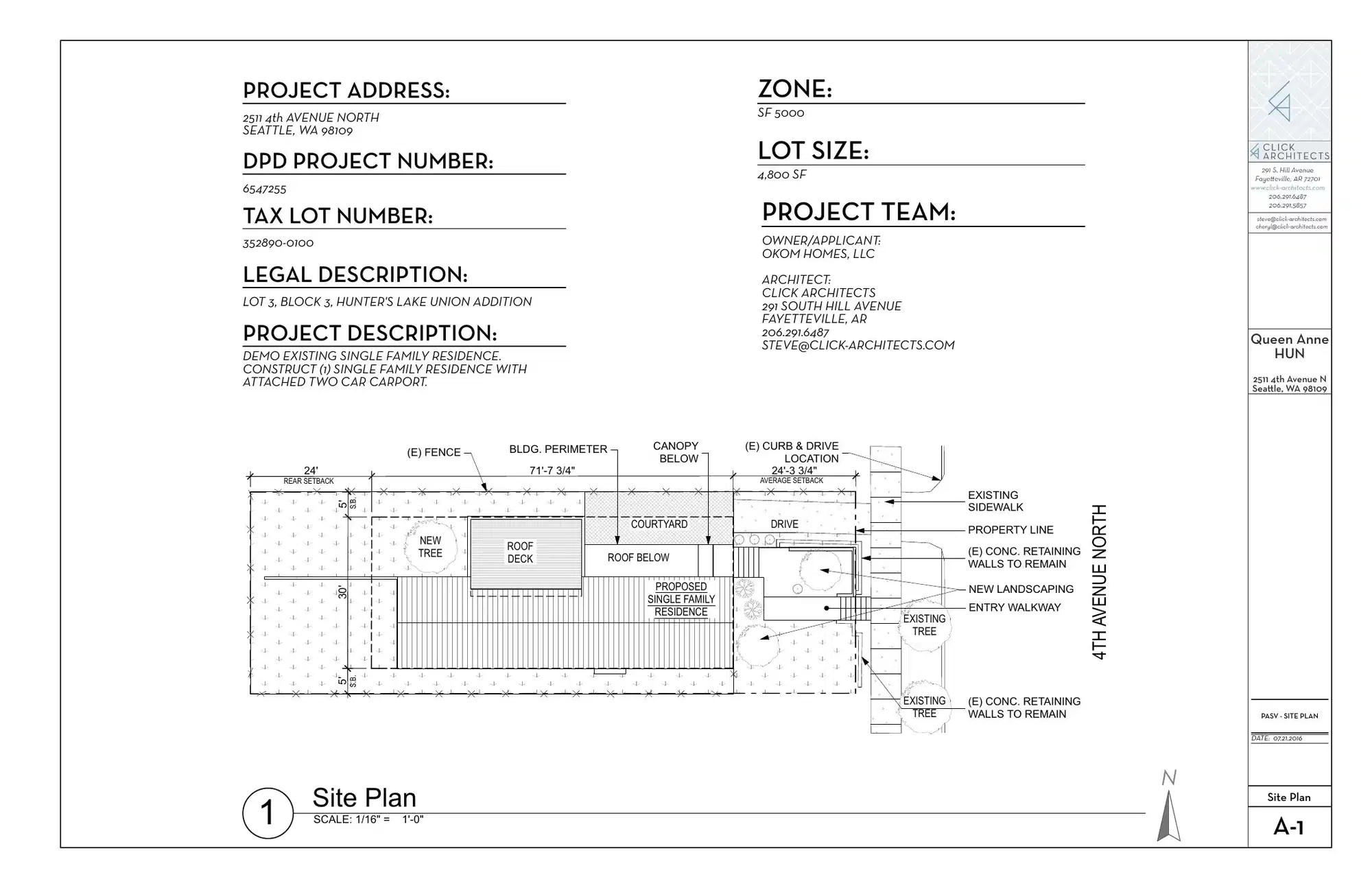 Site plan for 2511 4th Ave N