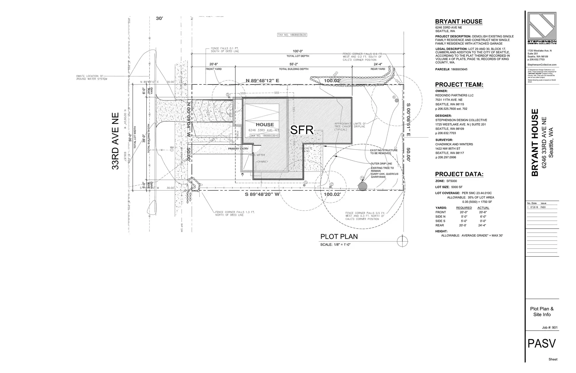 Site plan for 6246 33rd Ave NE