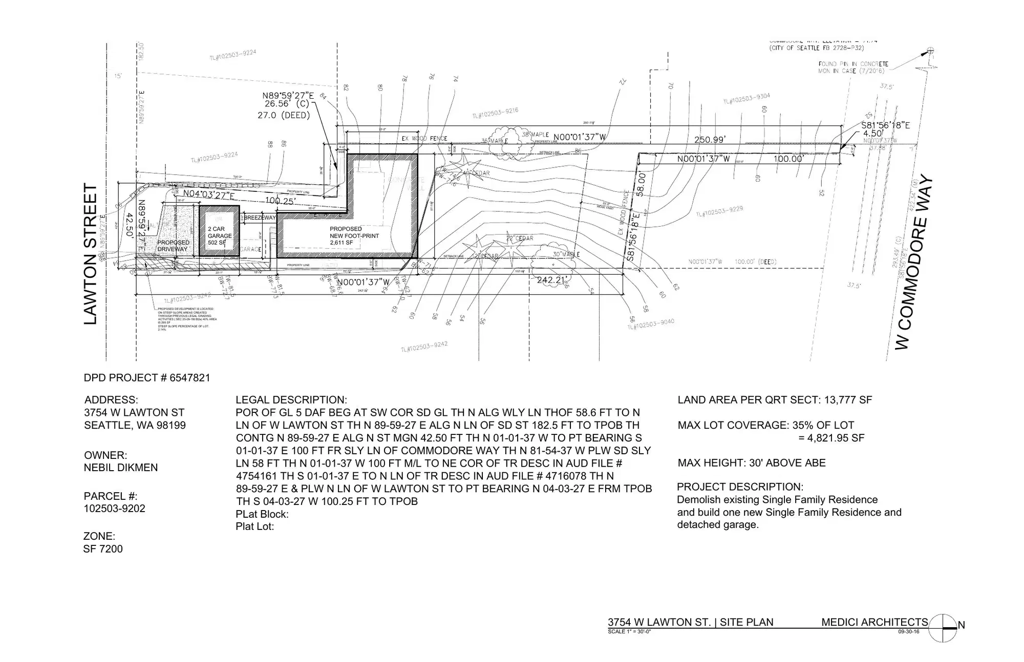 Site plan for 3754 W Lawton St