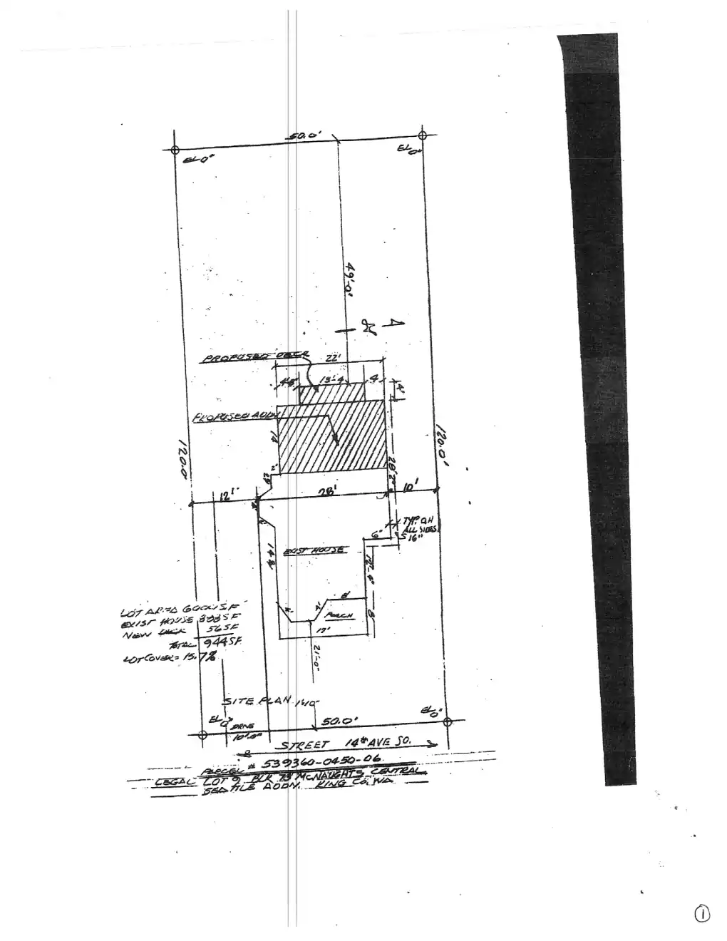 Site plan for 2315 14th Ave S