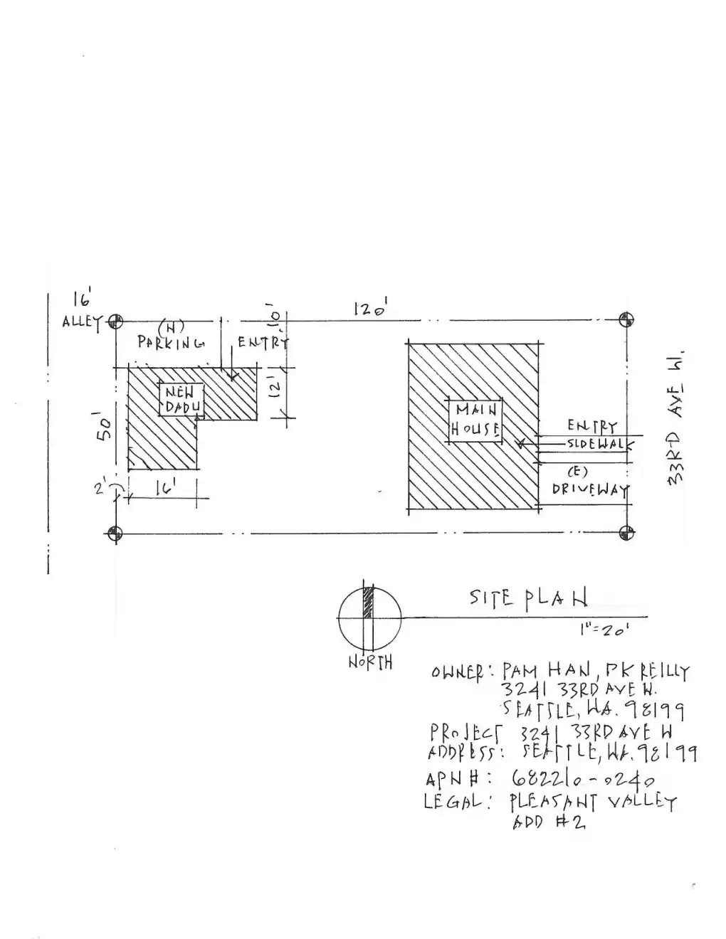 Site plan for 3241 33rd Ave W