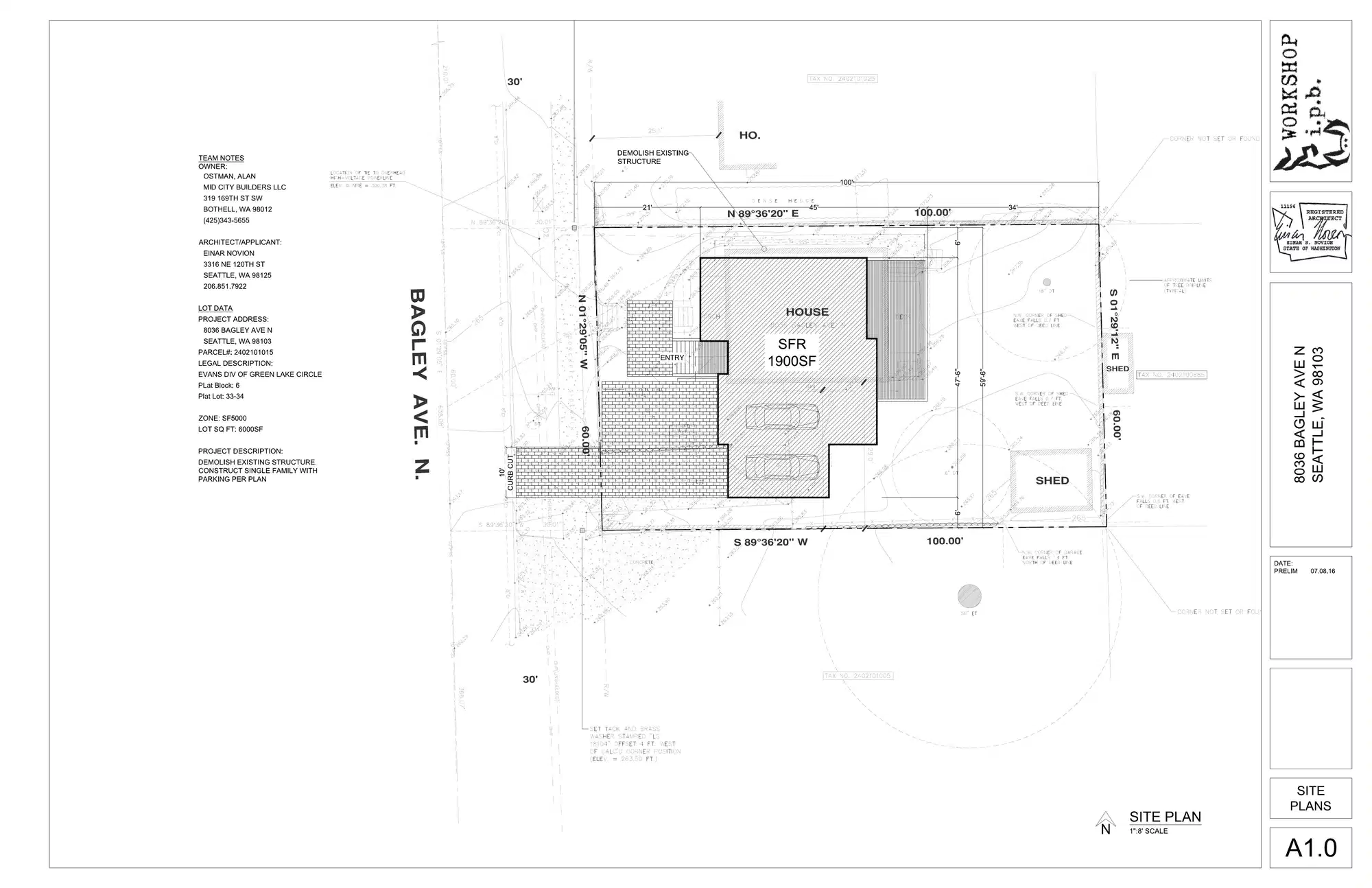 Site plan for 8036 Bagley Ave N