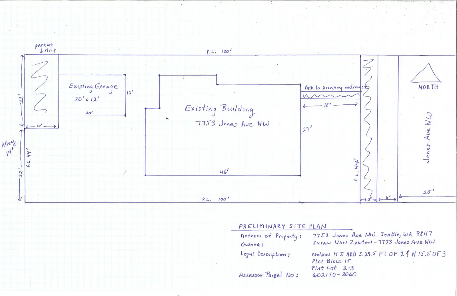 Site plan for 7753 Jones Ave NW