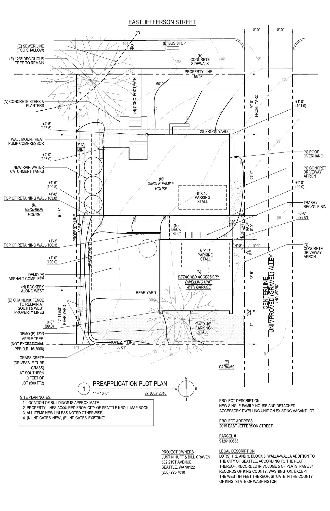 Site plan for 2015 E Jefferson St