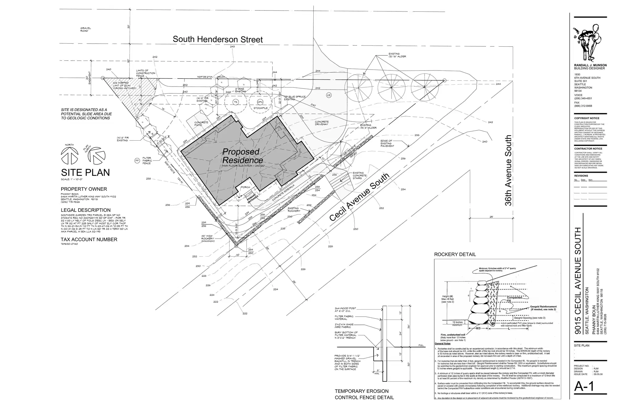 Site plan for 9015 Cecil Ave S