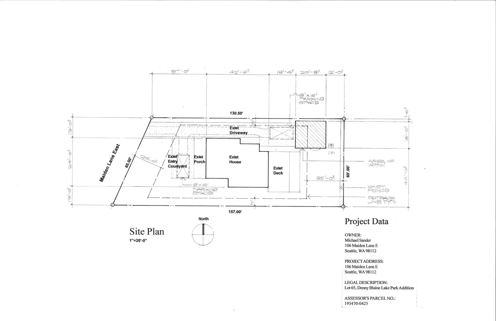 Site plan for 106 Maiden Ln E
