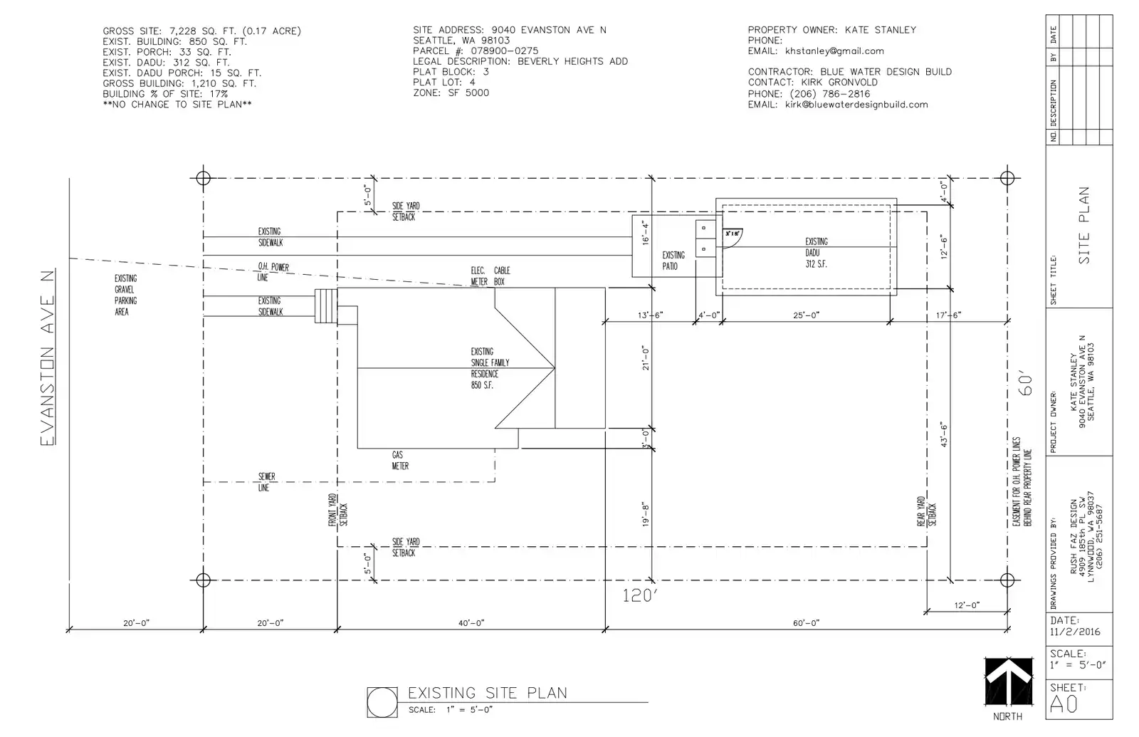 Site plan for 9040 Evanston Ave N