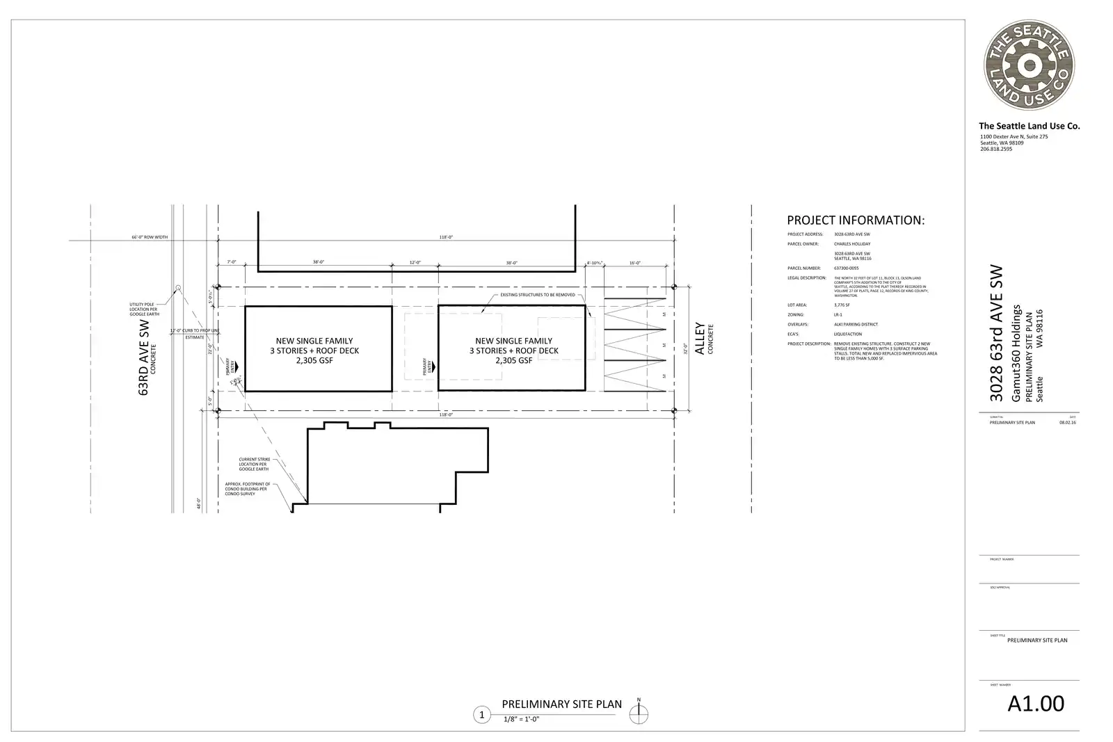 Site plan for 3026 63rd Ave SW