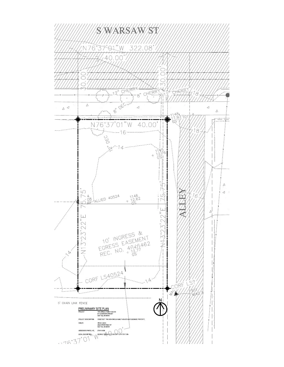 Site plan for 811 S Warsaw St