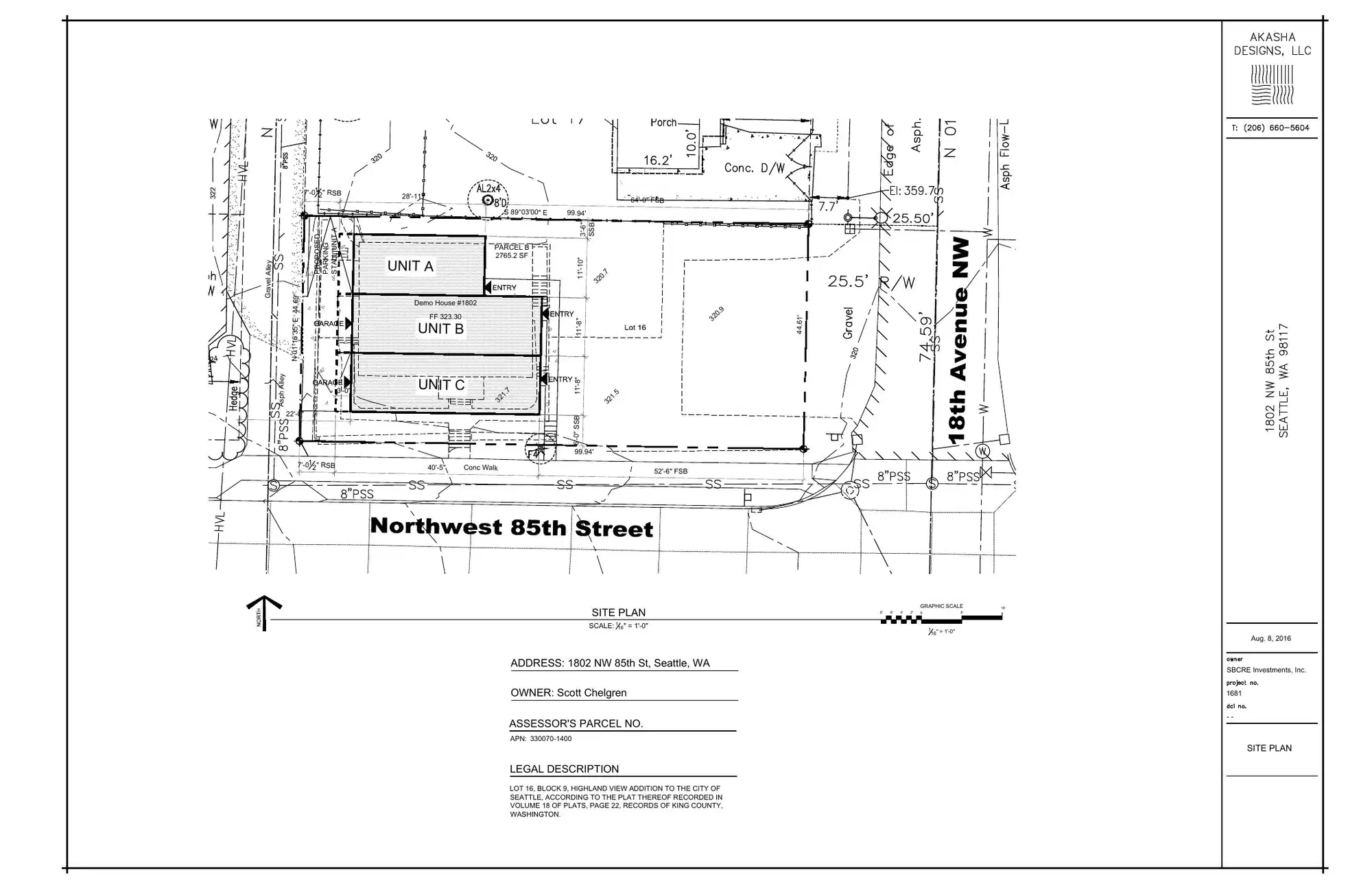 Site plan for 1802 NW 85th St