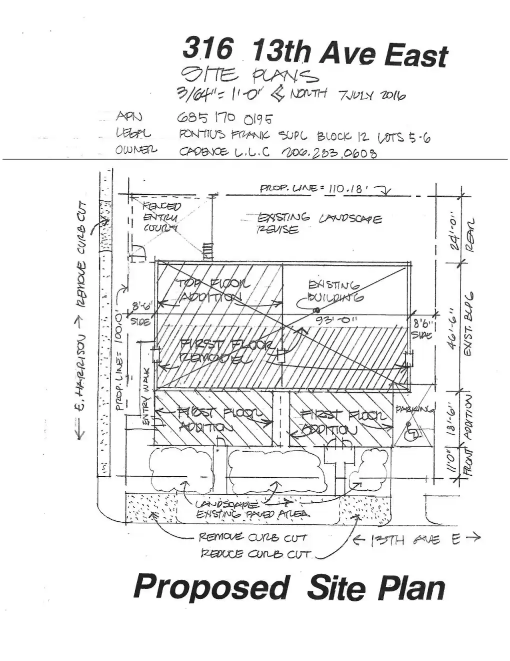 Site plan for 316 13th Ave E