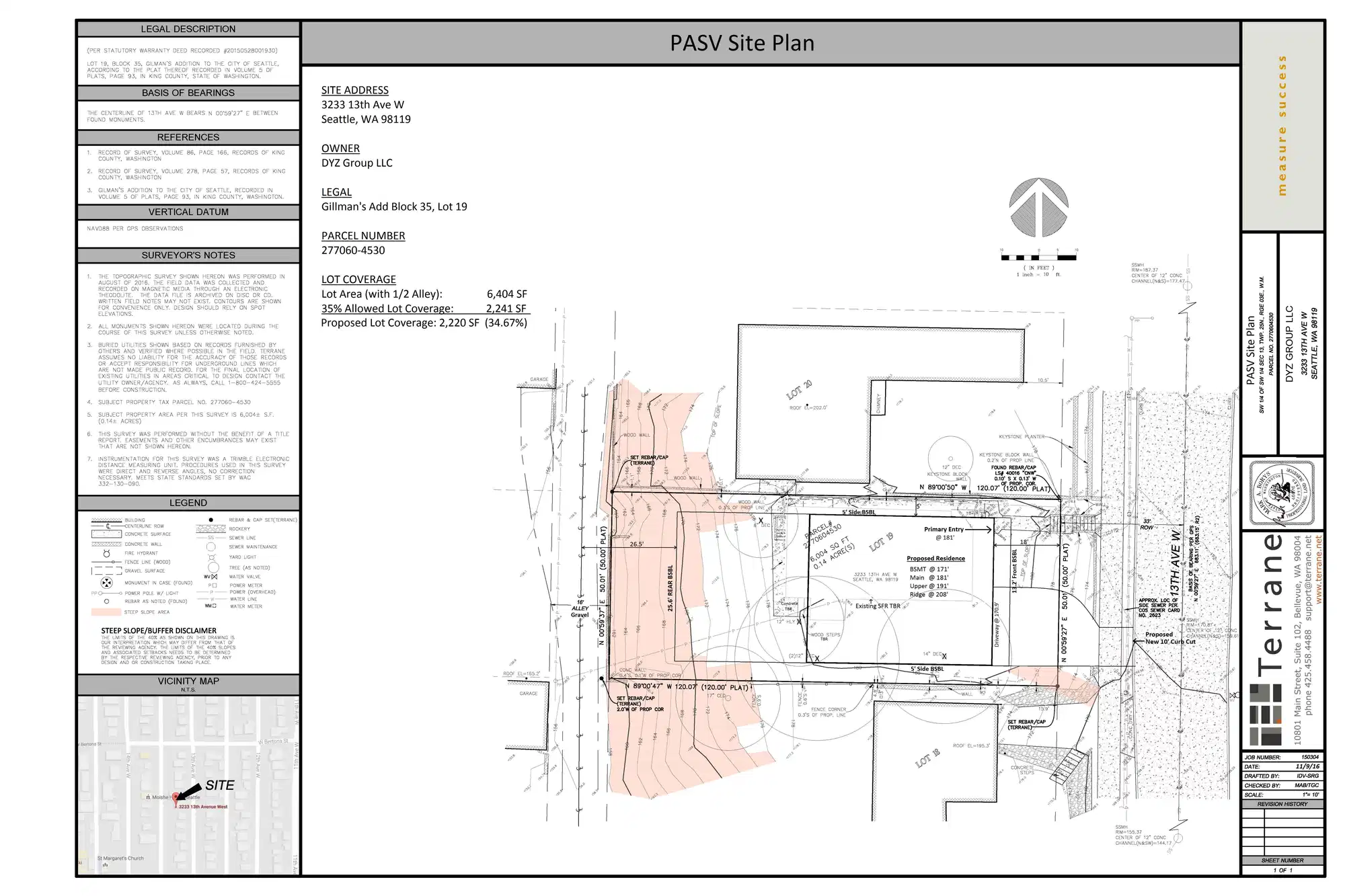 Site plan for 3233 13th Ave W