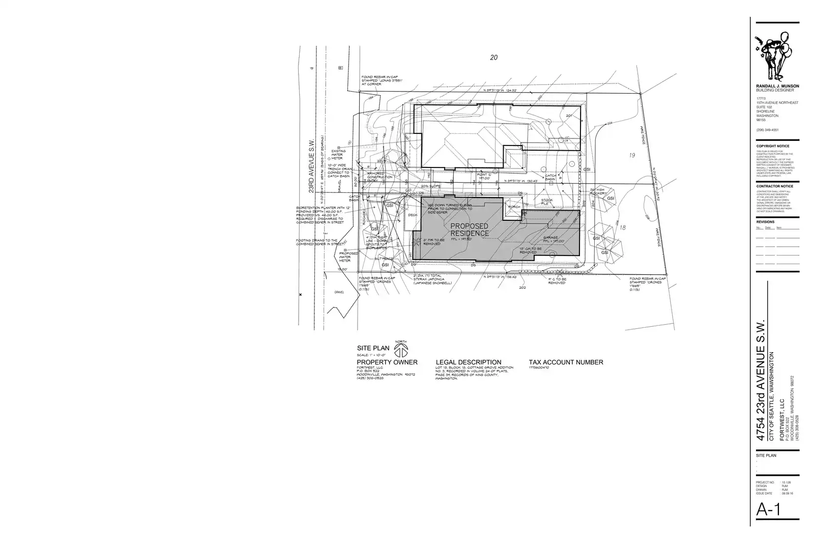 Site plan for 4754 23rd Ave SW
