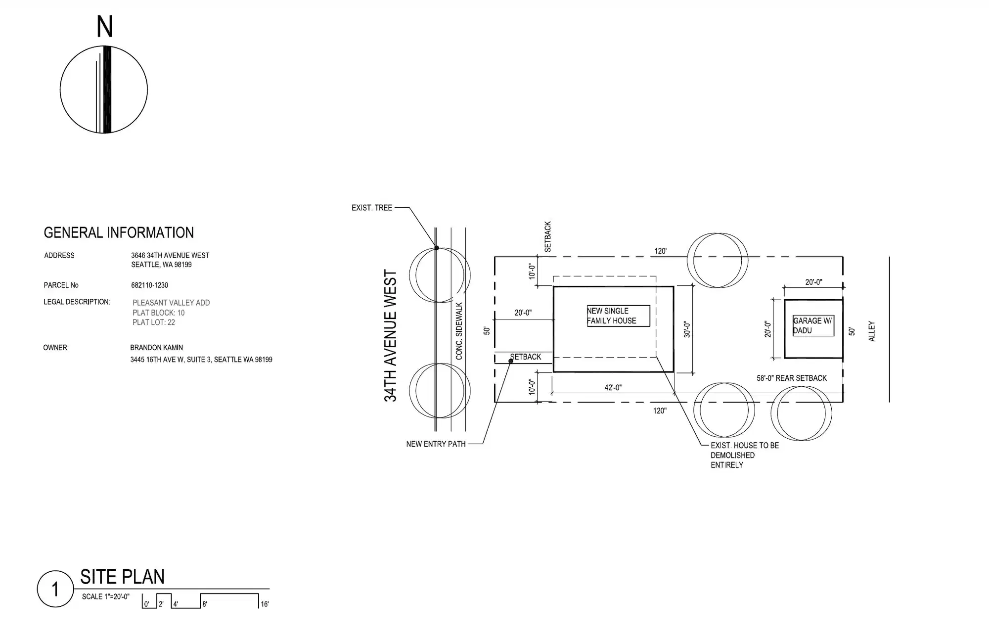 Site plan for 3646 34th Ave W