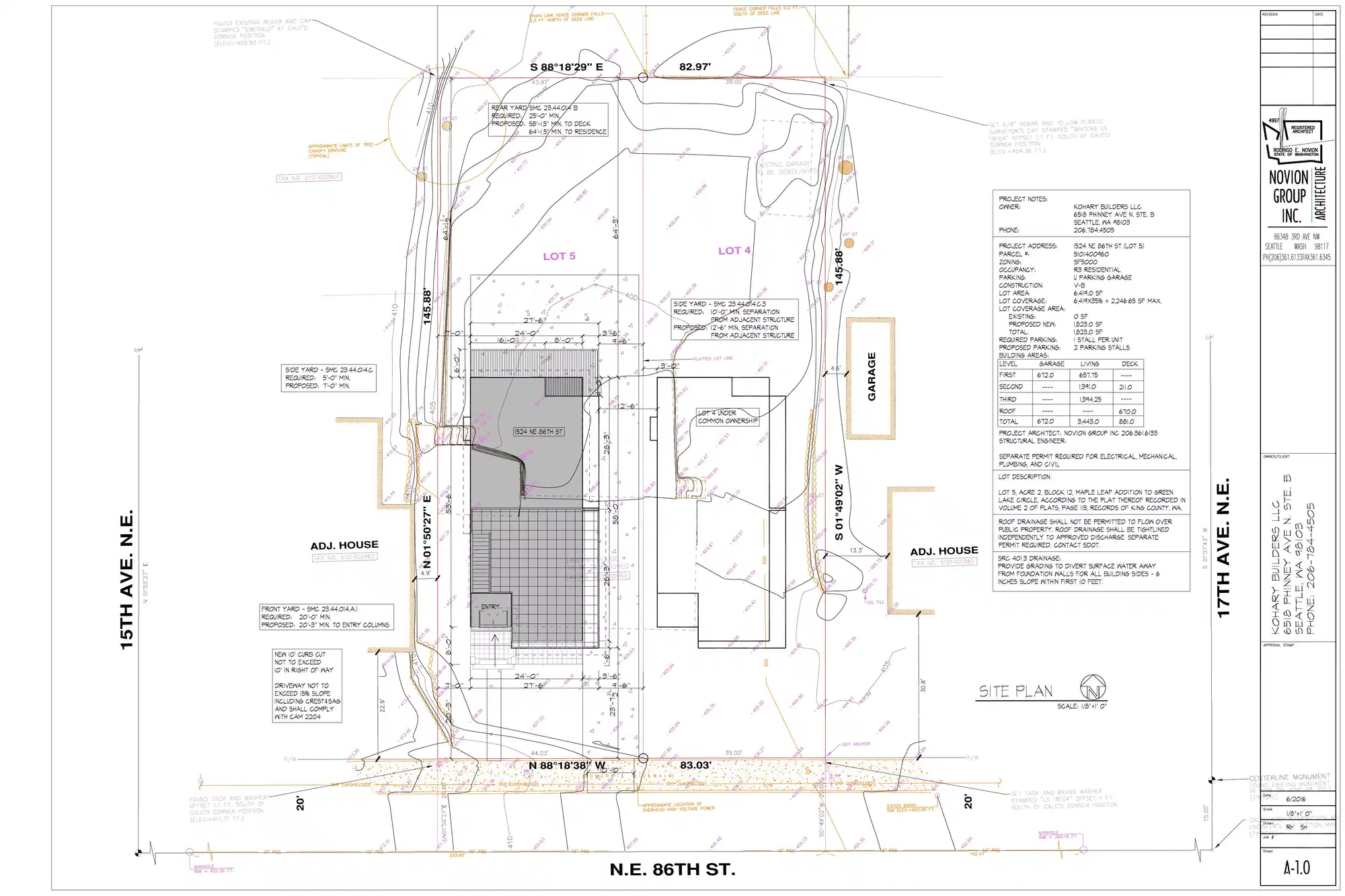 Site plan for 1524 NE 86th St