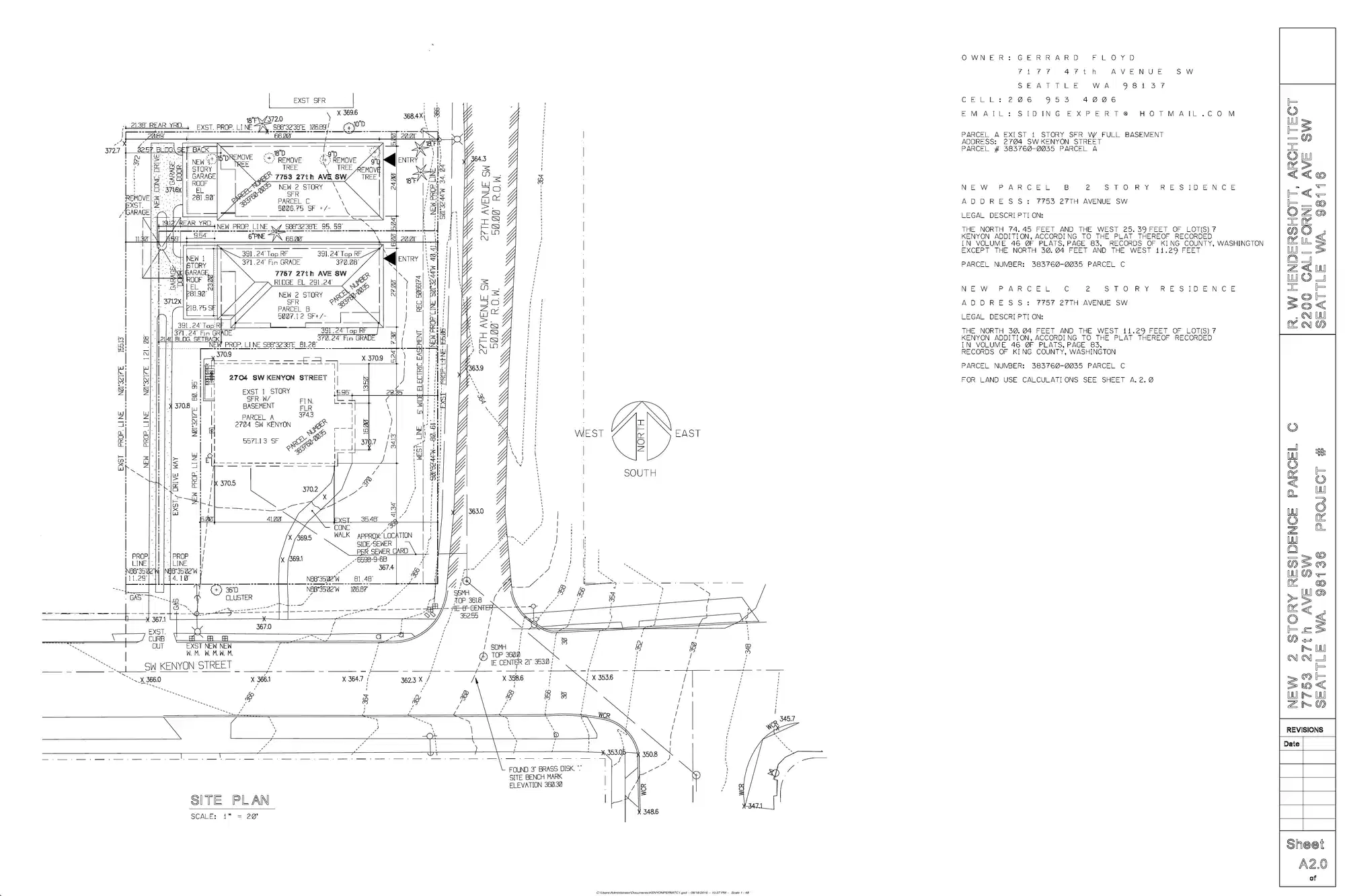 Site plan for 7753 27th Ave SW