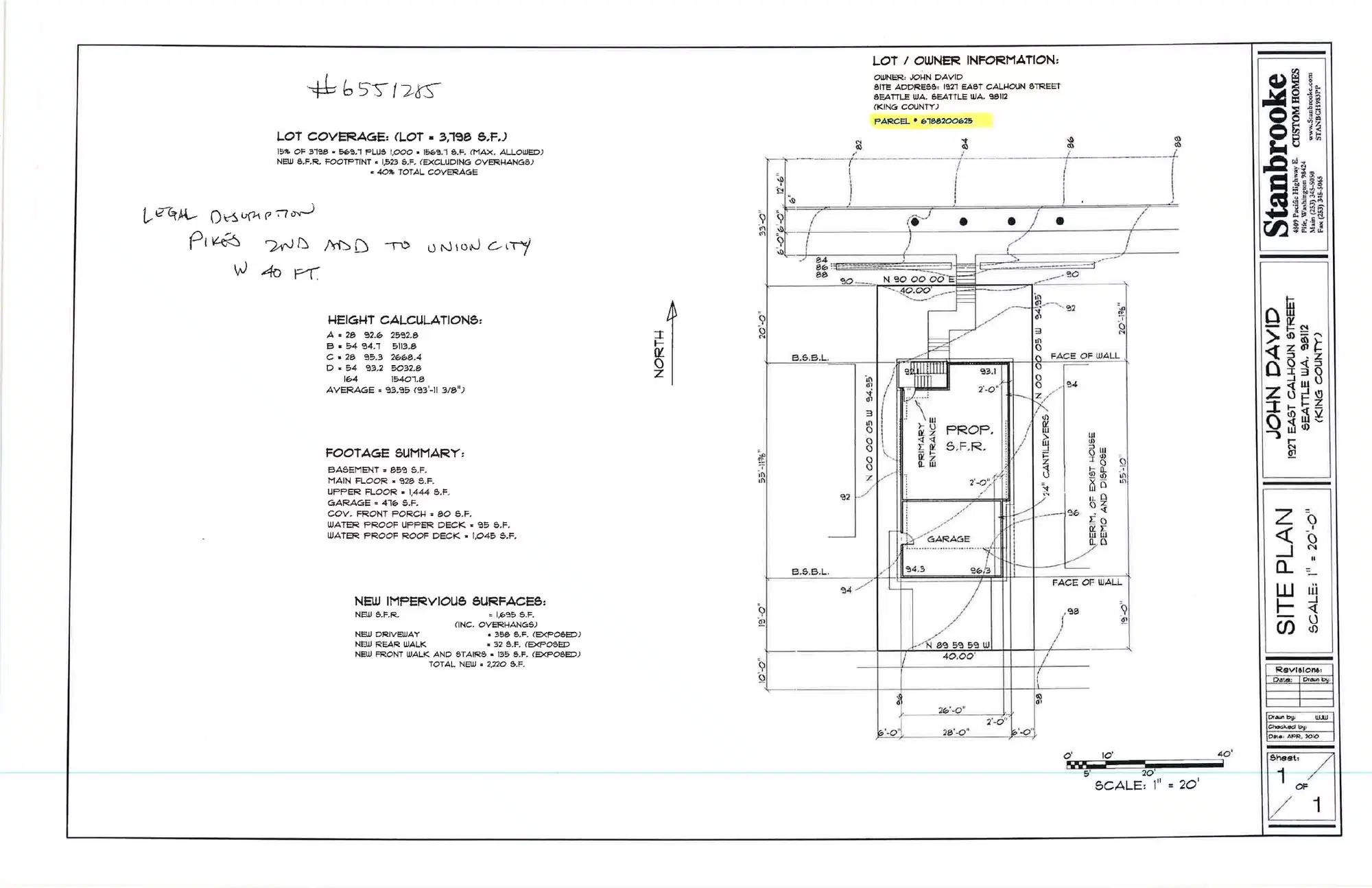 Site plan for 1927 E Calhoun St