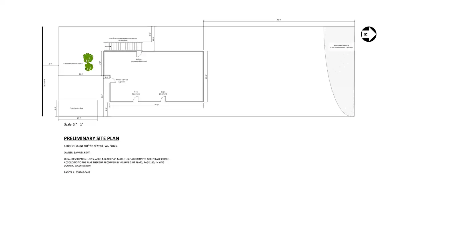 Site plan for 544 NE 104th St