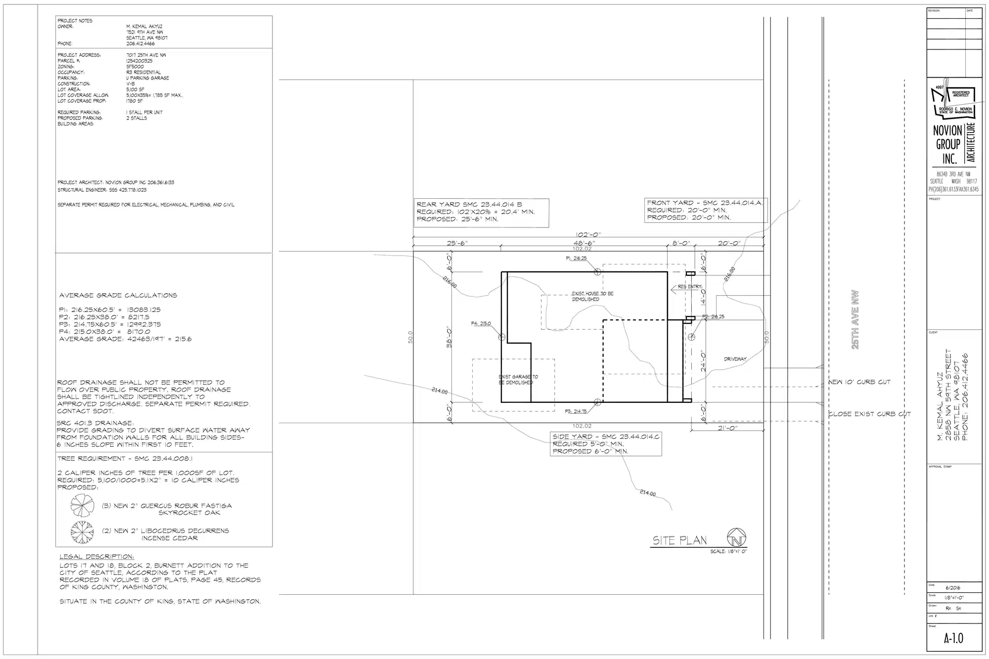 Site plan for 7017 25th Ave NW