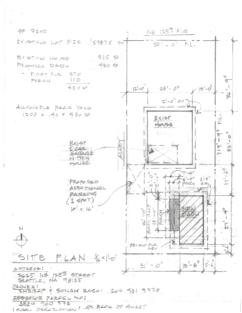 Site plan for 3625 NE 125th St