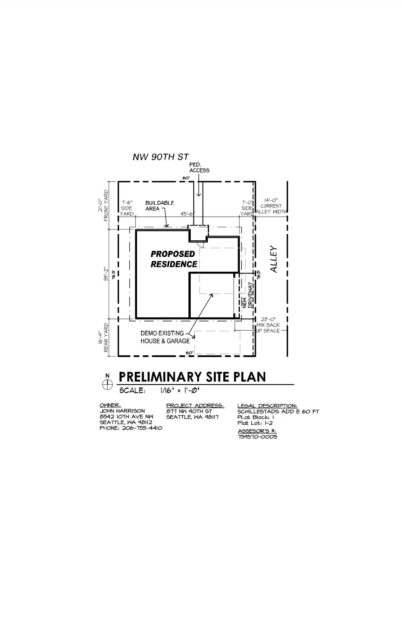 Site plan for 877 NW 90th St
