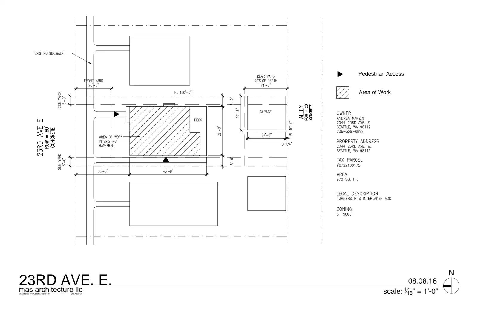 Site plan for 2044 23rd Ave E