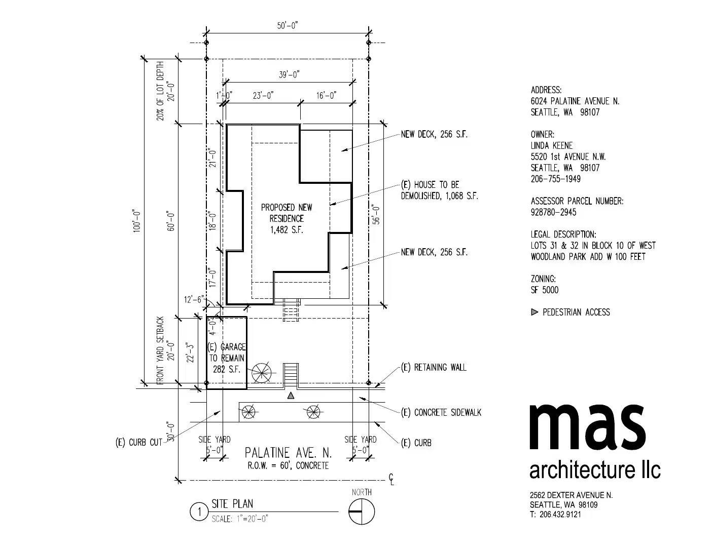 Site plan for 6034 Palatine Ave N