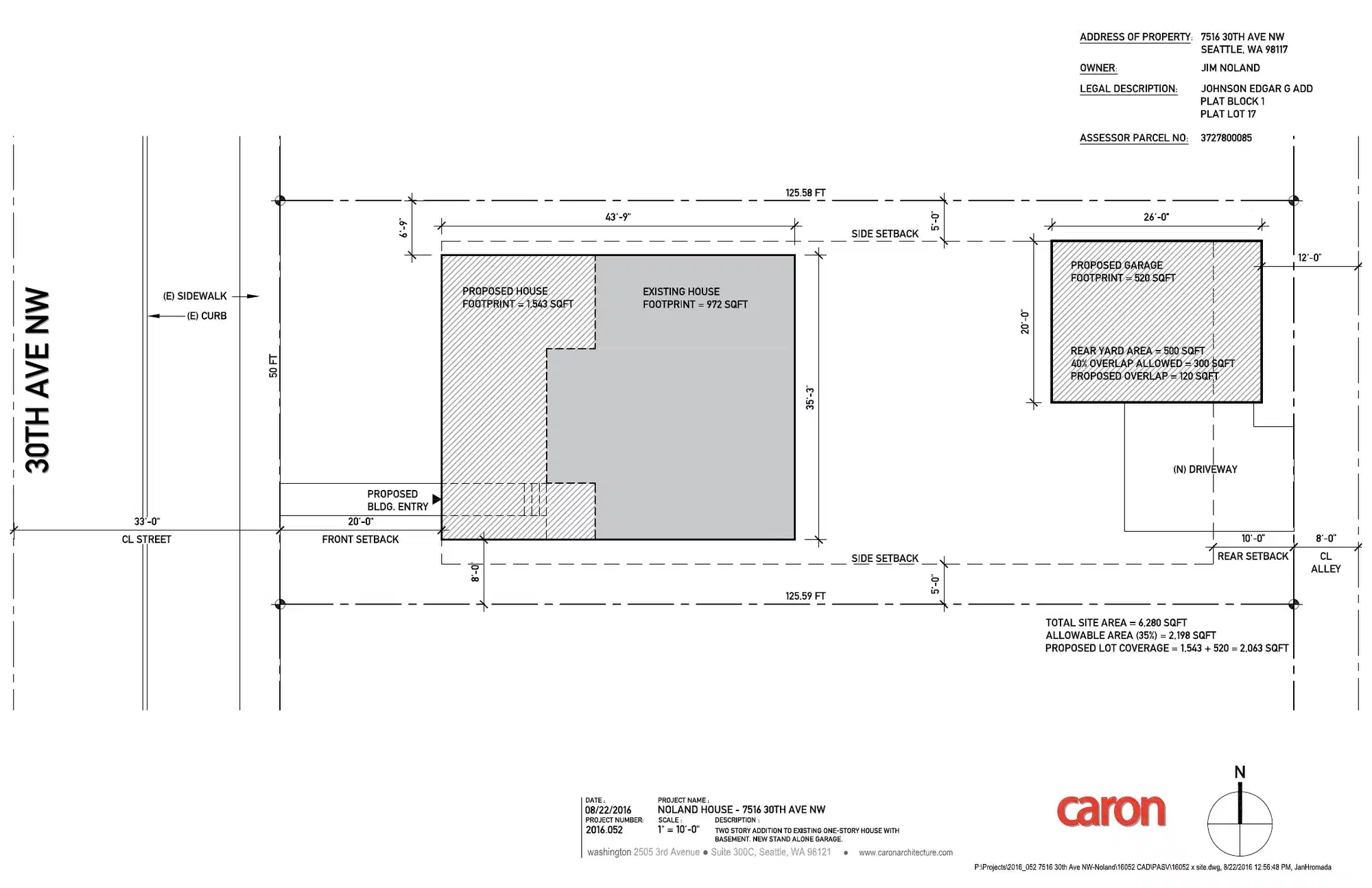 Site plan for 7516 30th Ave NW