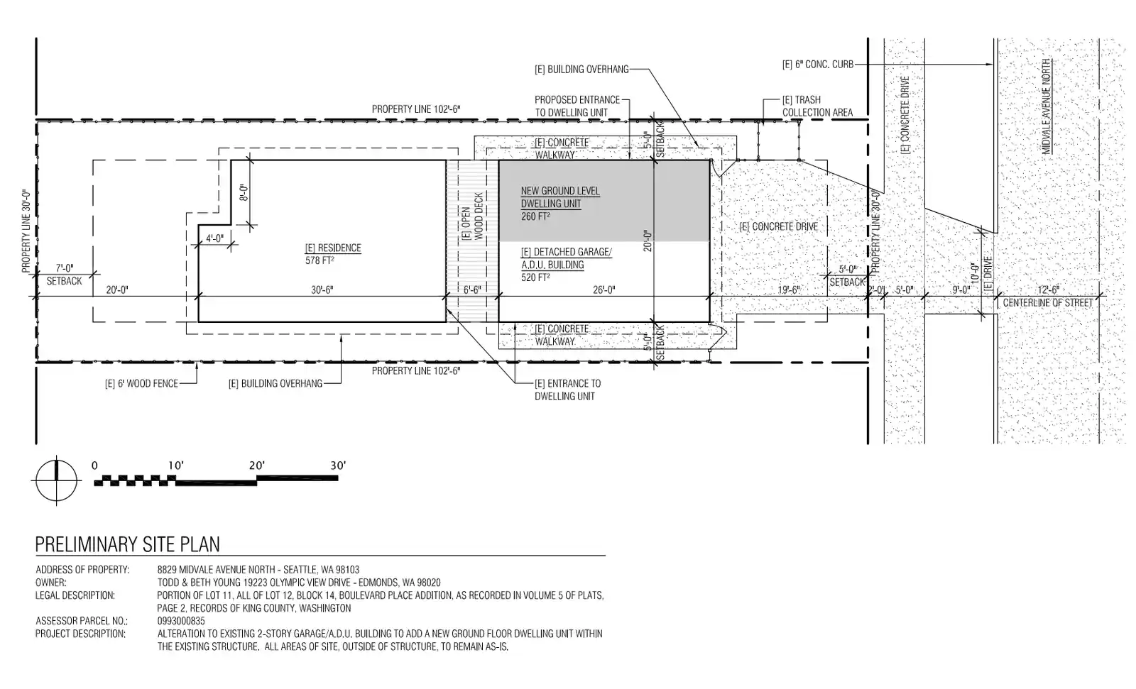 Site plan for 8829 Midvale Ave N