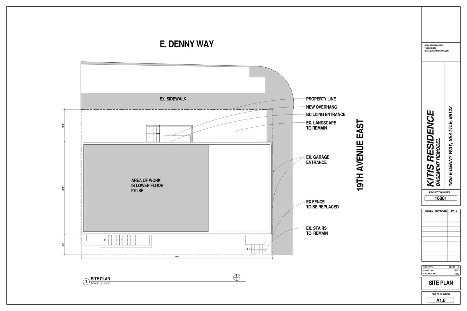 Site plan for 1825 E Denny Way