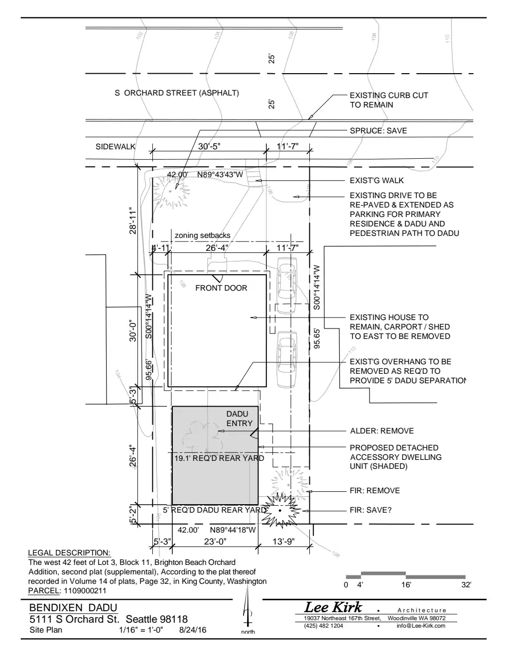 Site plan for 5111 S Orchard St