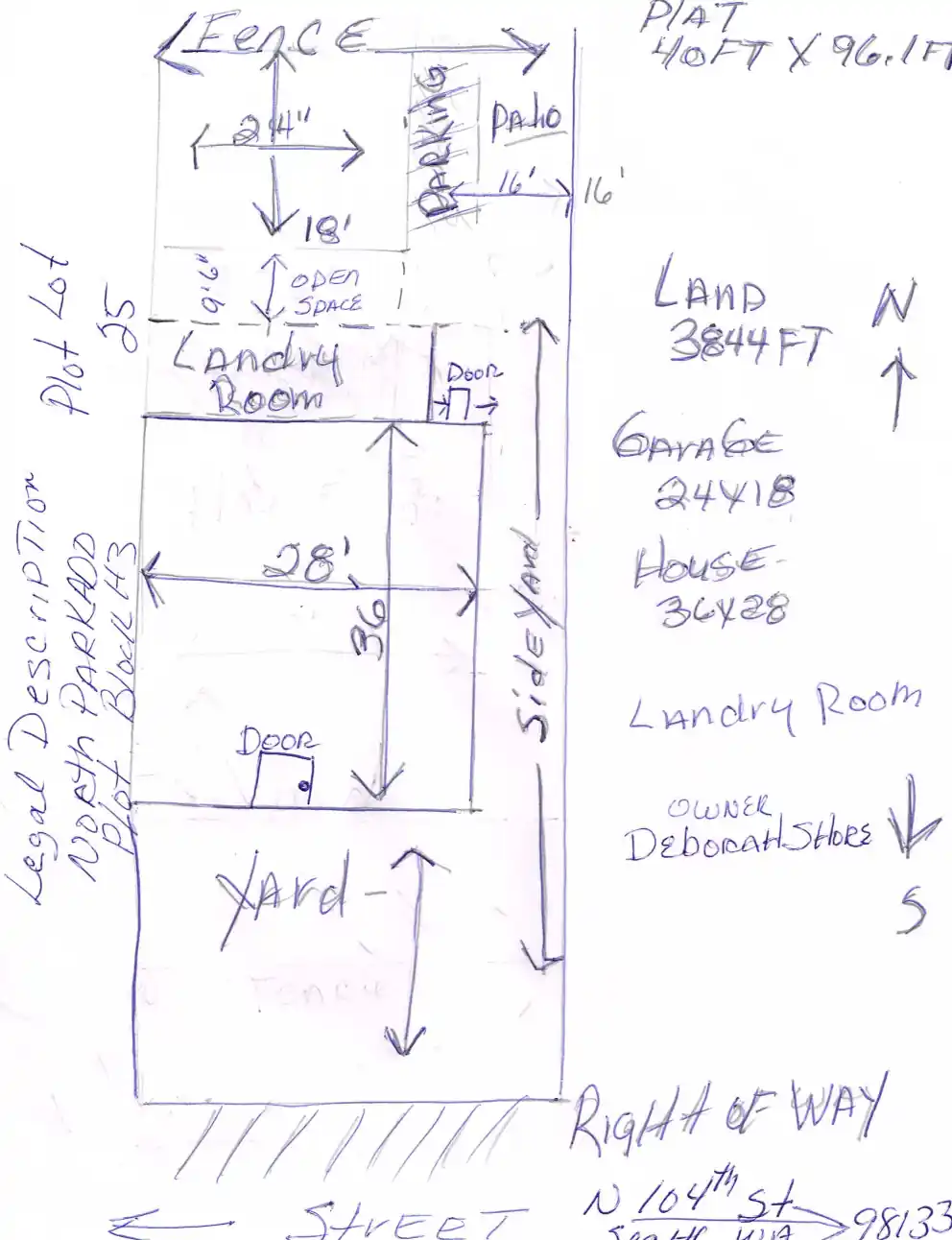 Site plan for 722 N 104th St