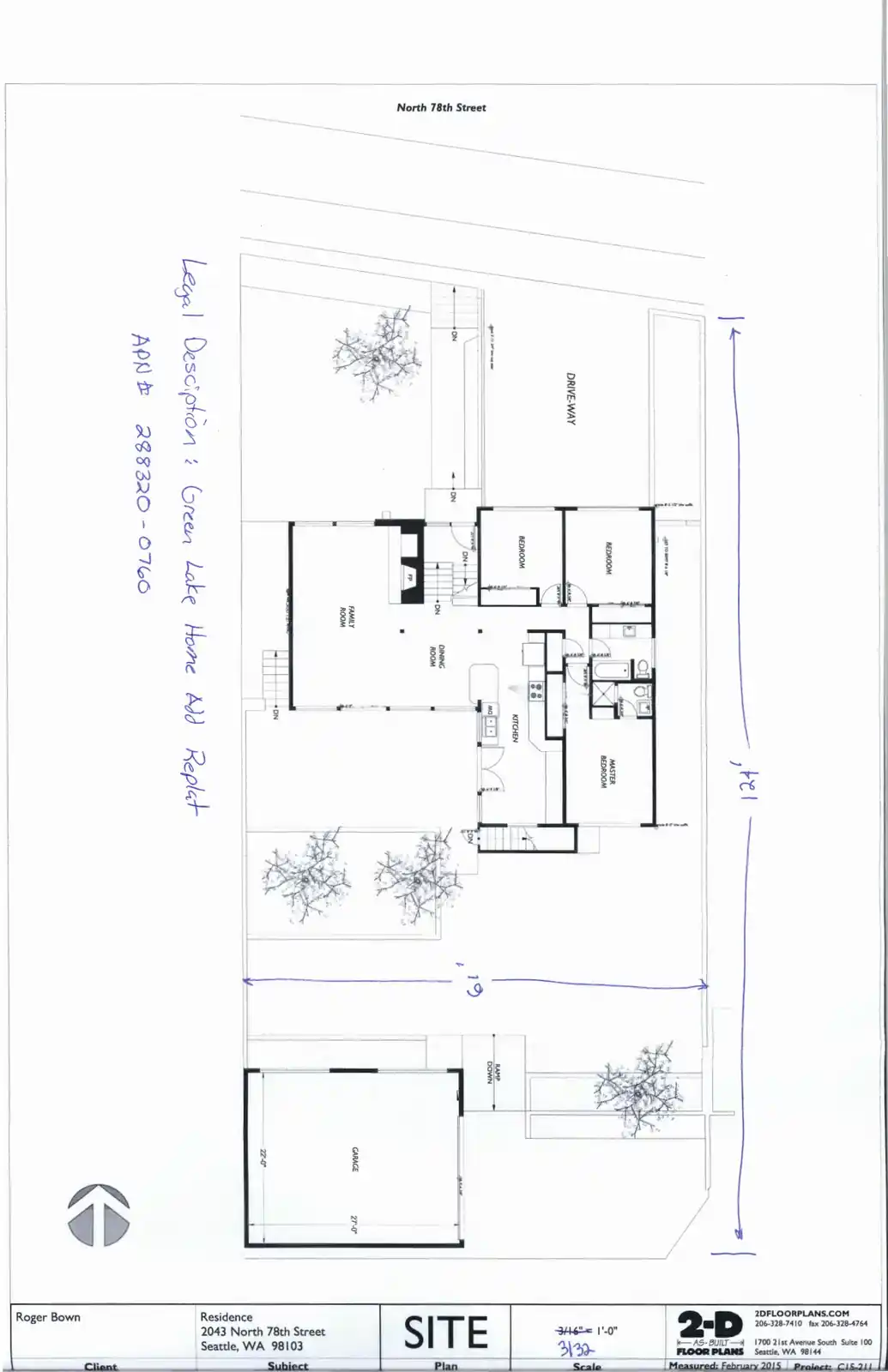Site plan for 2043 N 78th St