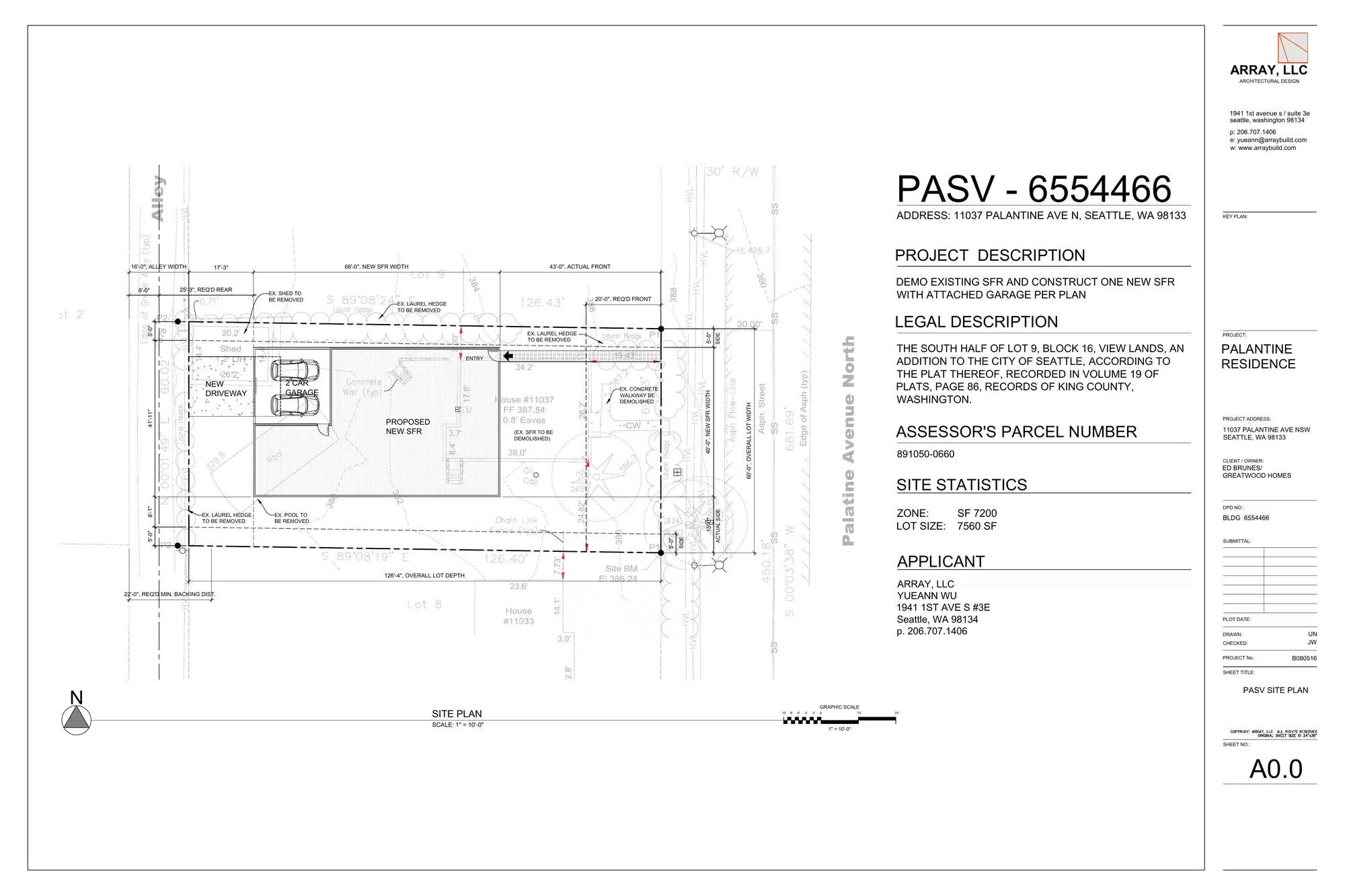 Site plan for 11037 Palatine Ave N
