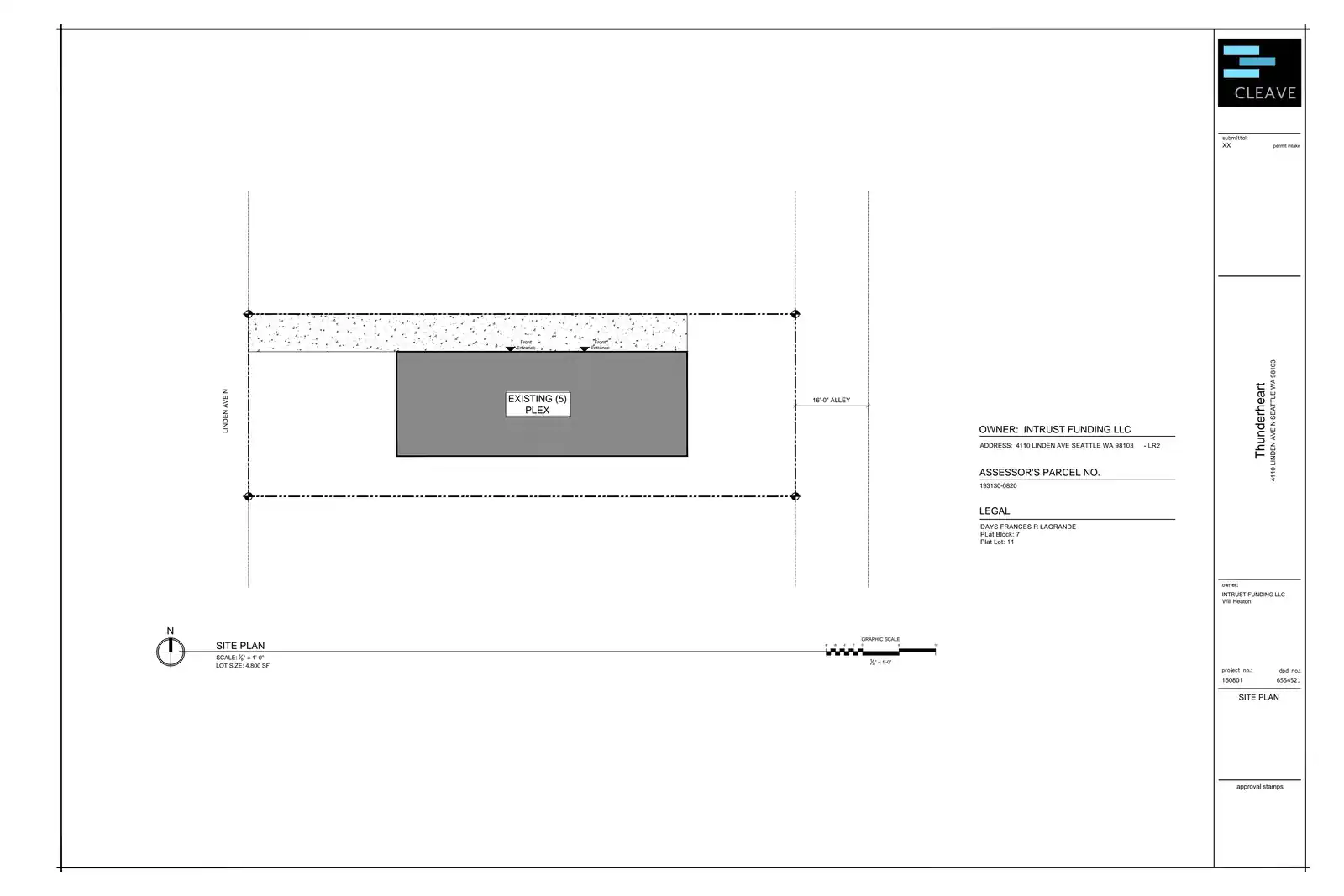 Site plan for 4110 Linden Ave N