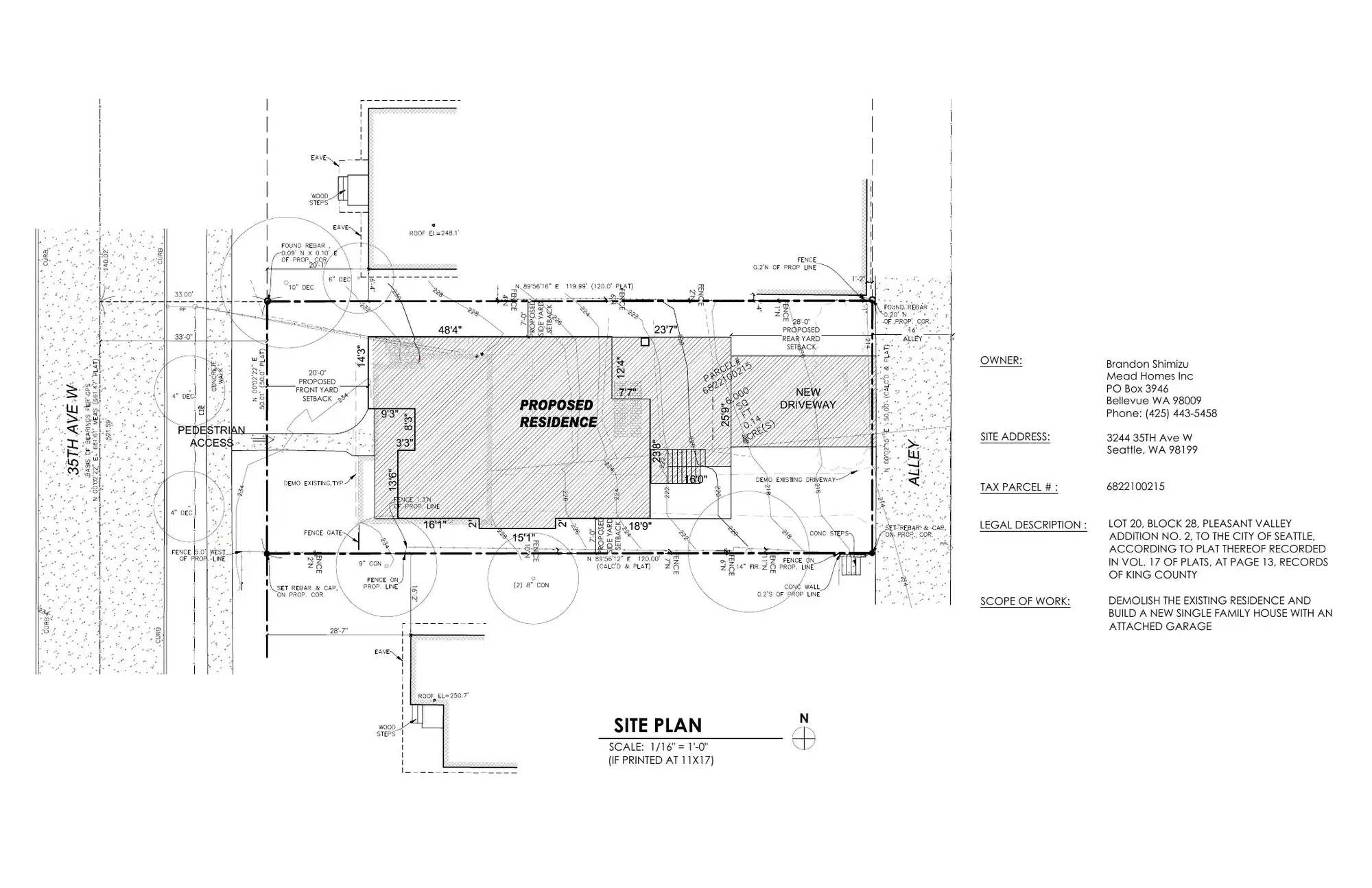 Site plan for 3244 35th Ave W