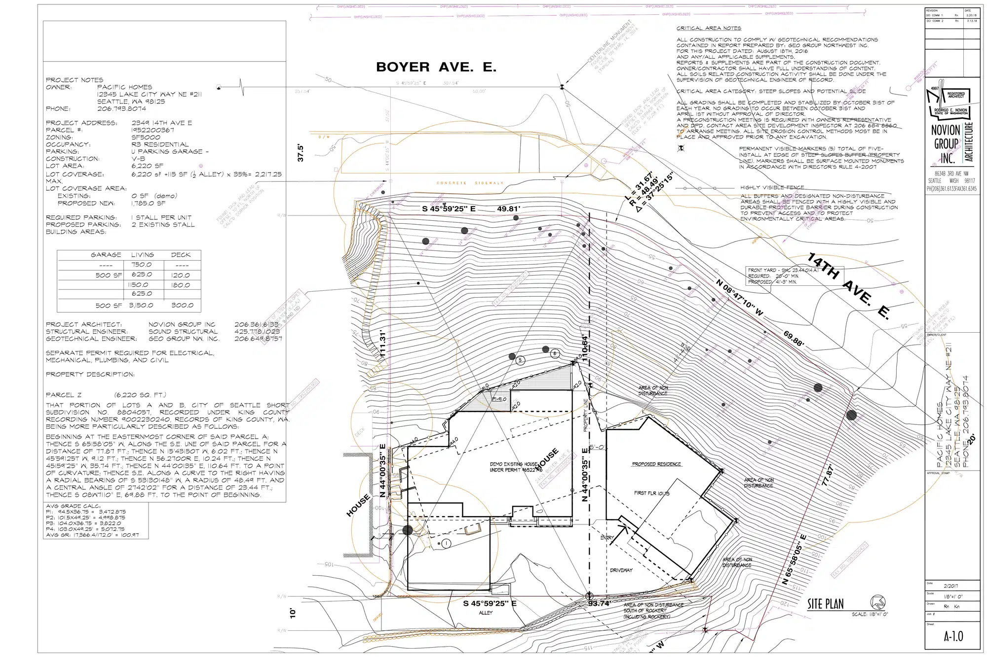 Site plan for 2349 14th Ave E