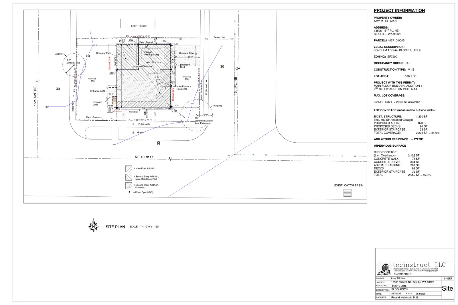 Site plan for 13505 15th Pl NE
